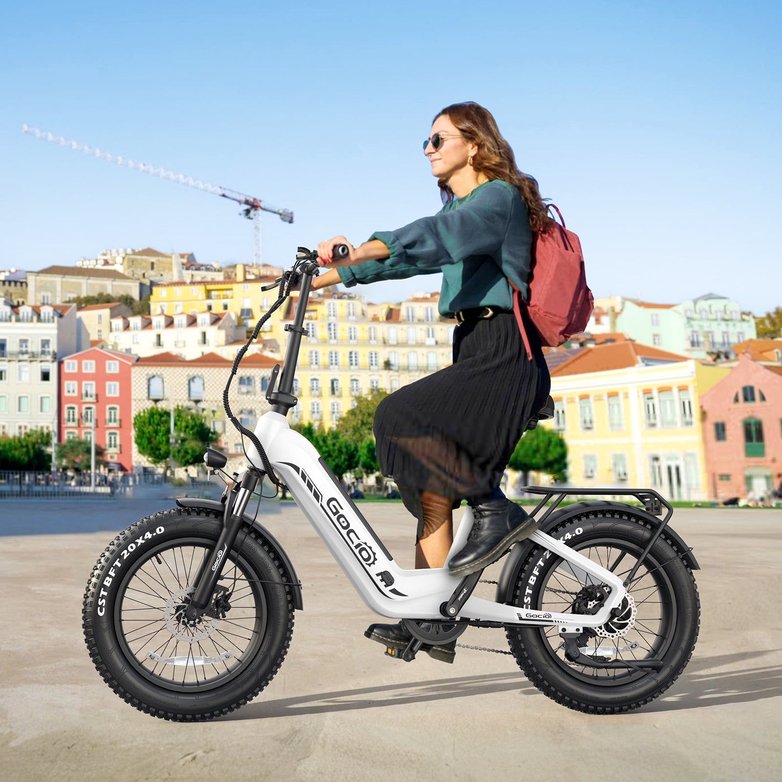 Gocio Electric Bike for Adults, Peak 1025W Mountain E Bike, 48V 13AH Removable Lithium-Ion Battery Ebikes, 20"x4.0" Fat Tire Electric Bicycles, 3A Fast Charge, up to 60 Miles Man Woman UL2849 - GOCIO