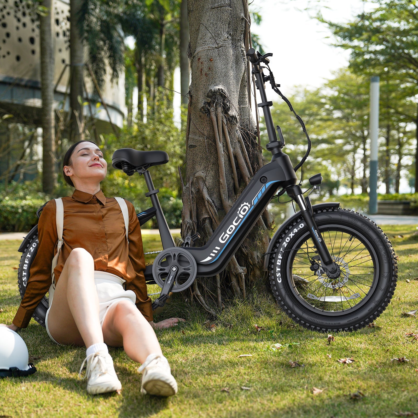 Gocio Electric Bike for Adults, Peak 1025W Mountain E Bike, 48V 13AH Removable Lithium-Ion Battery Ebikes, 20"x4.0" Fat Tire Electric Bicycles, 3A Fast Charge, up to 60 Miles Man Woman UL2849 - GOCIO