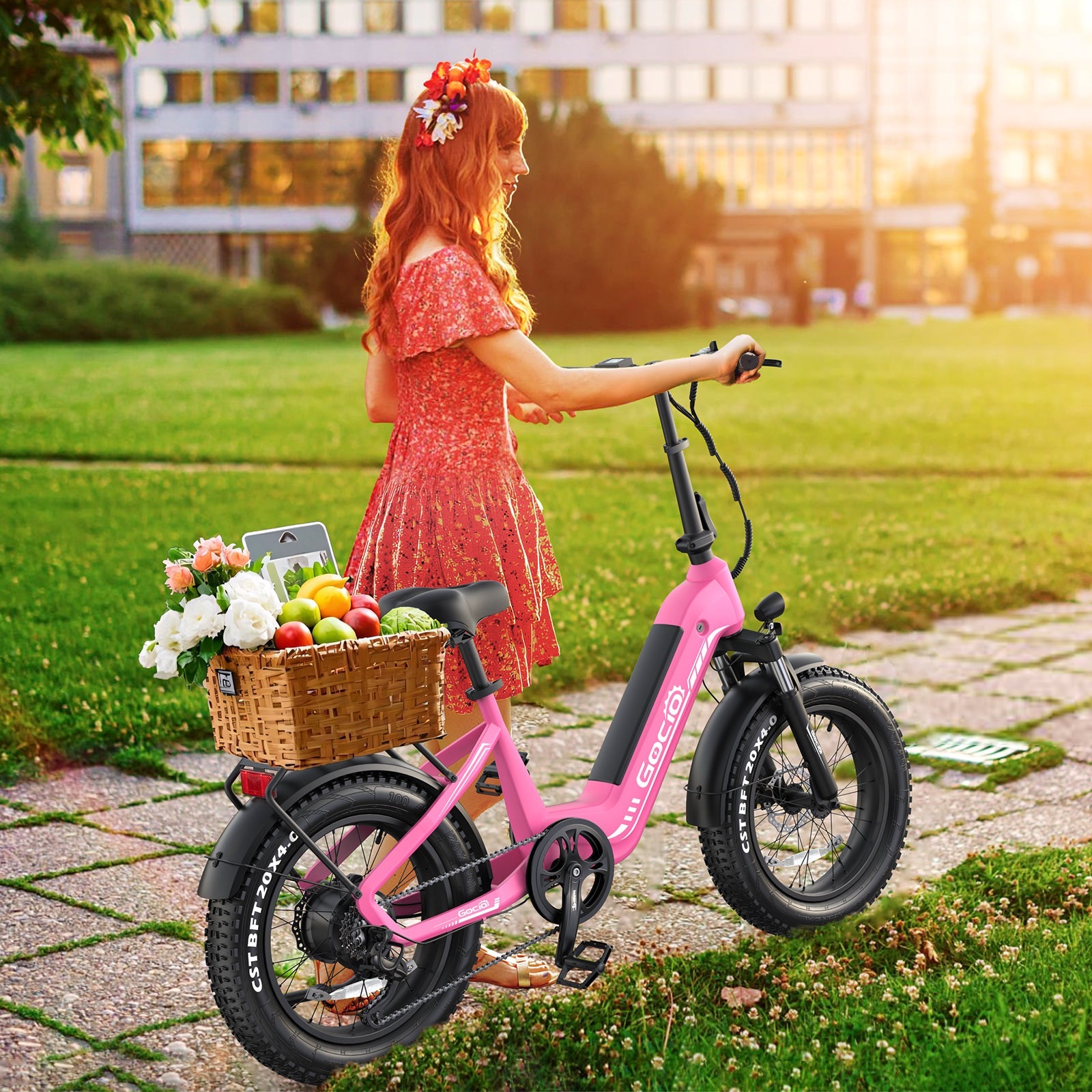 Gocio Electric Bike for Adults, Peak 1025W Mountain E Bike, 48V 13AH Removable Lithium-Ion Battery Ebikes, 20"x4.0" Fat Tire Electric Bicycles, 3A Fast Charge, up to 60 Miles Man Woman UL2849 - GOCIO