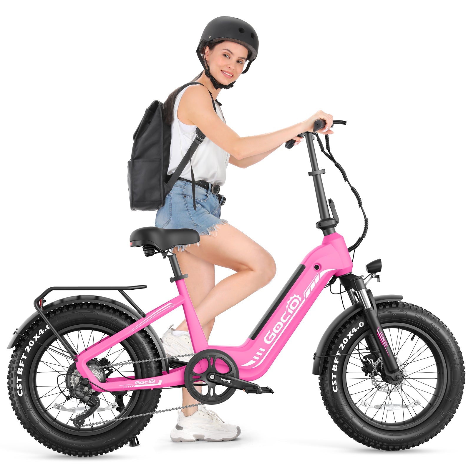 Gocio Electric Bike for Adults, Peak 1025W Mountain E Bike, 48V 13AH Removable Lithium-Ion Battery Ebikes, 20"x4.0" Fat Tire Electric Bicycles, 3A Fast Charge, up to 60 Miles Man Woman UL2849 - GOCIO