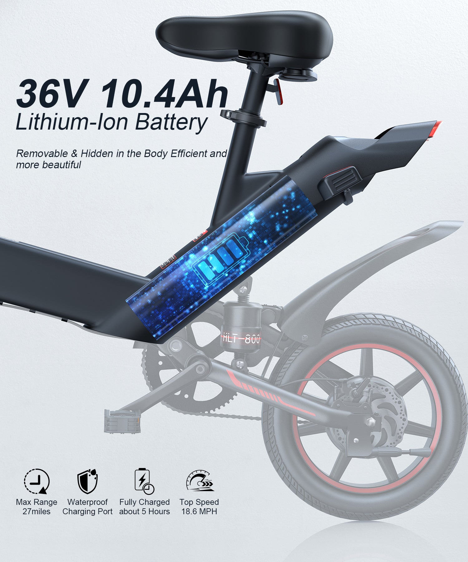 Wooken Y1-14 Urban Commuter Folding Electric Bike Wooken