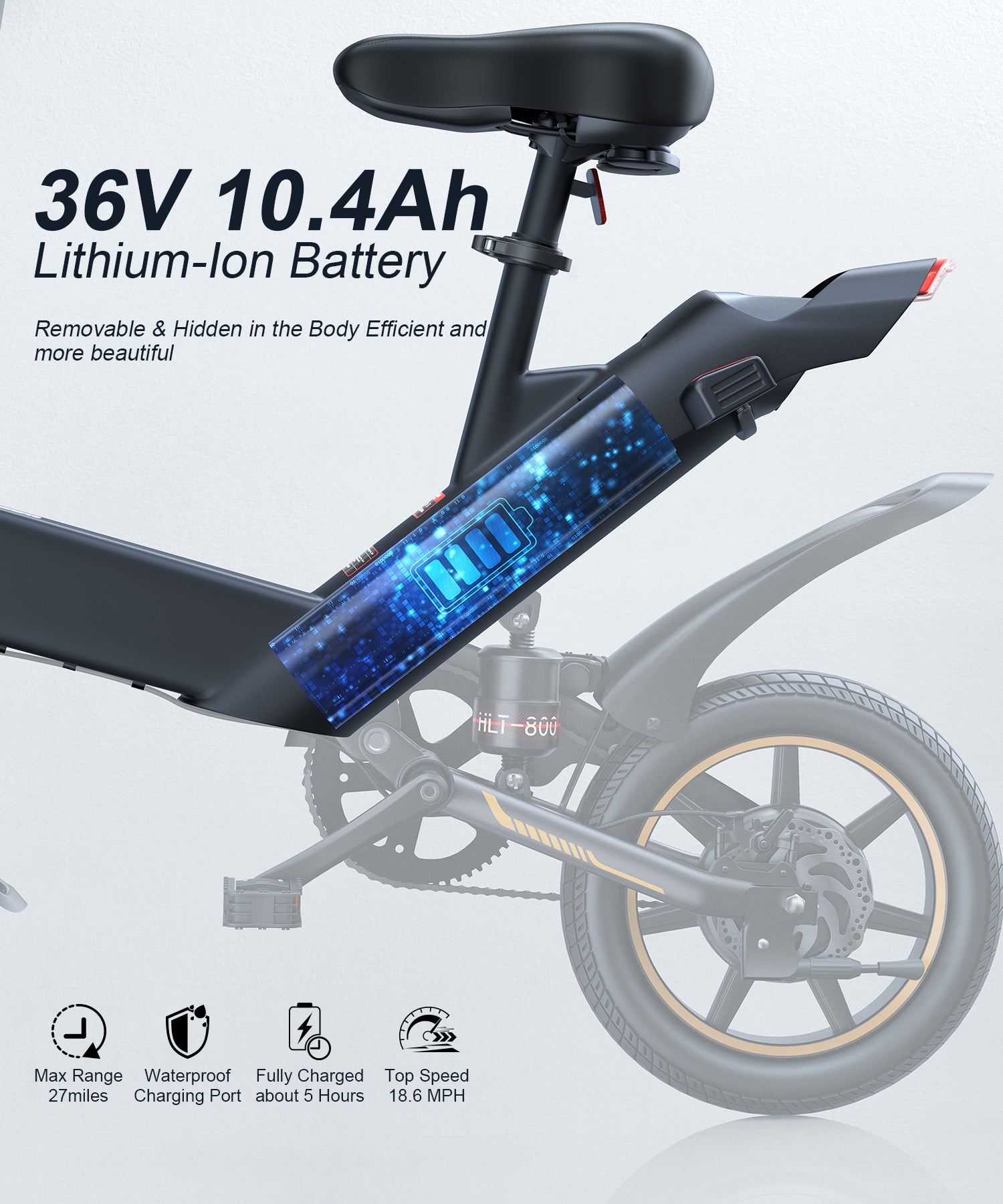 Wooken Y1-14 Urban Commuter Folding Electric Bike Wooken