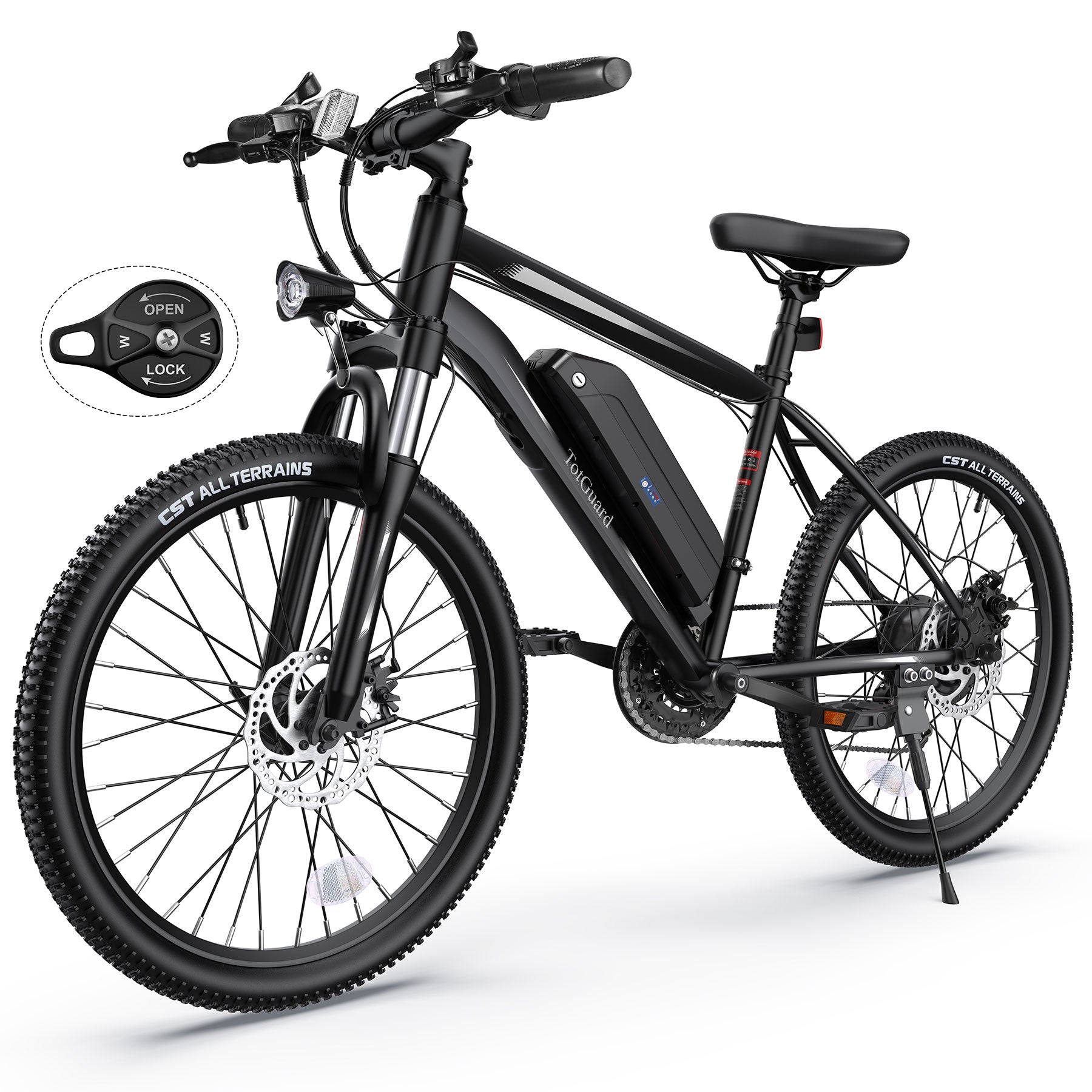 mountainbike e bike 196 Totguard Rider Adult Commuter Electric Mountain Bike White