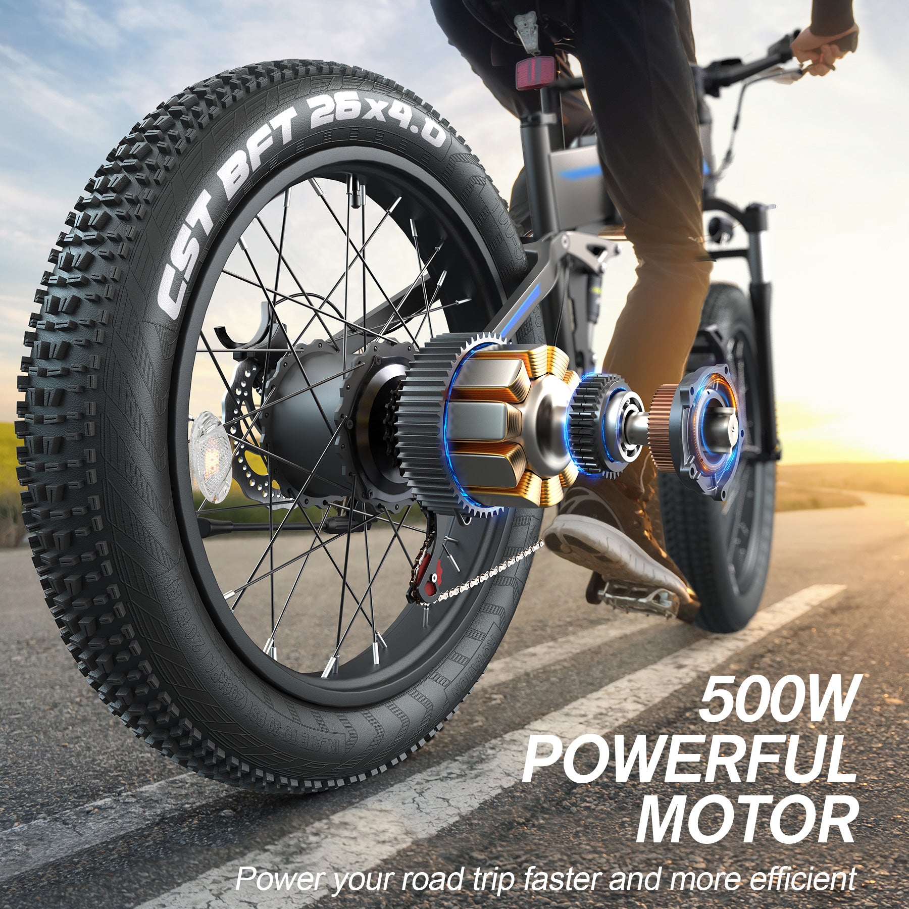 Wooken T-268 All Terrain Folding Fat Tire Electric Bike Wooken