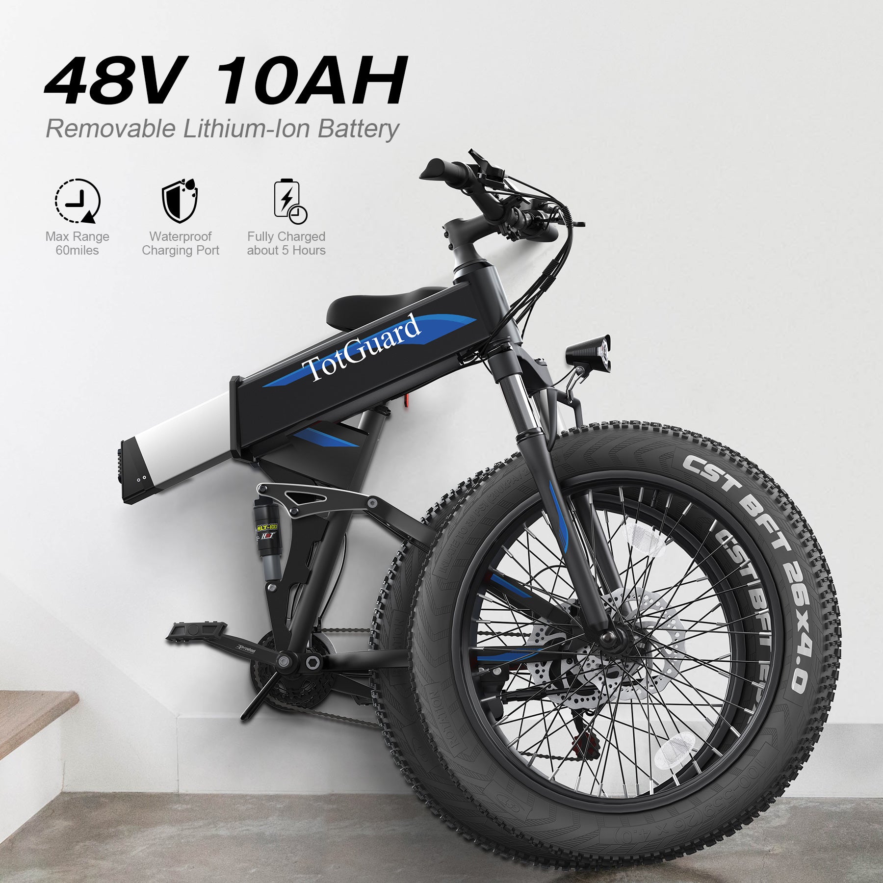 Wooken T-268 All Terrain Folding Fat Tire Electric Bike Wooken