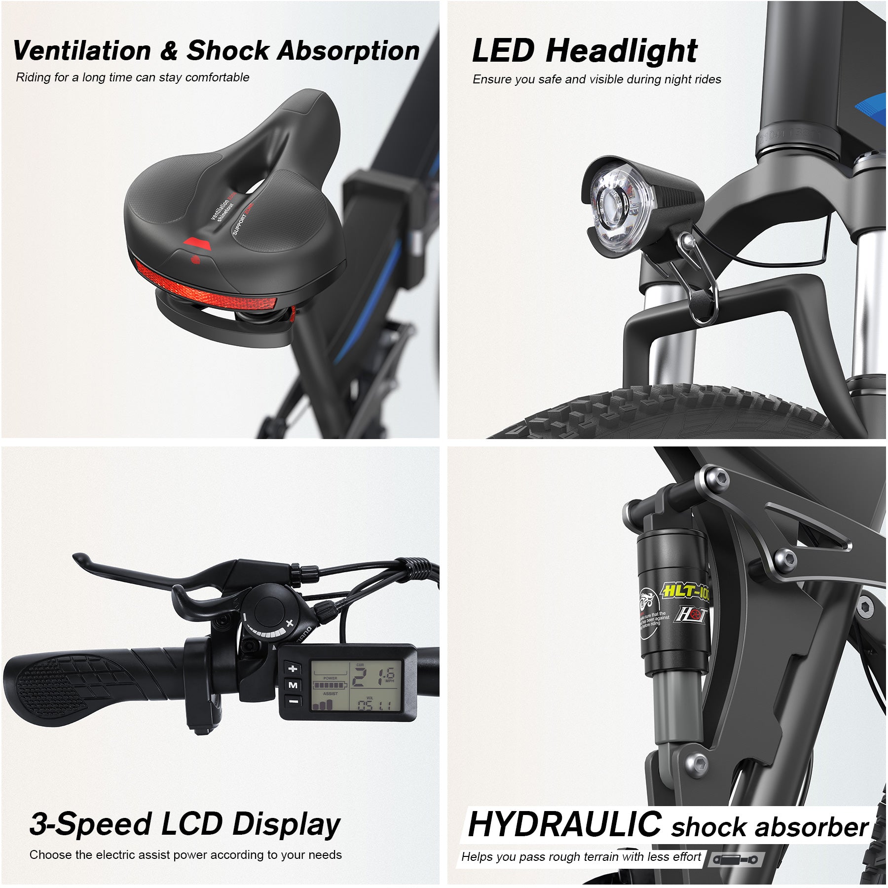 Wooken T-268 All Terrain Folding Fat Tire Electric Bike Wooken