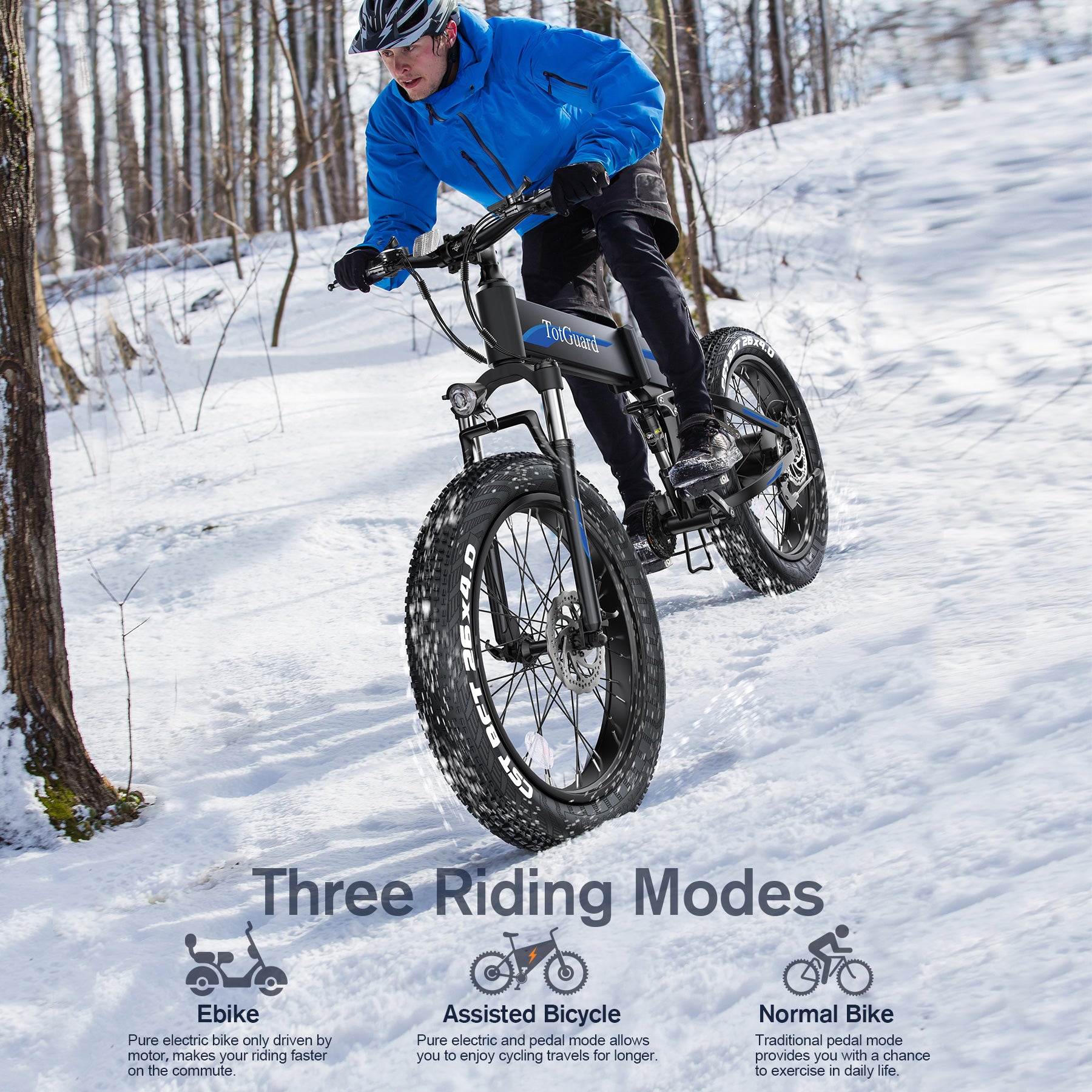 Wooken T-268 All Terrain Folding Fat Tire Electric Bike Wooken