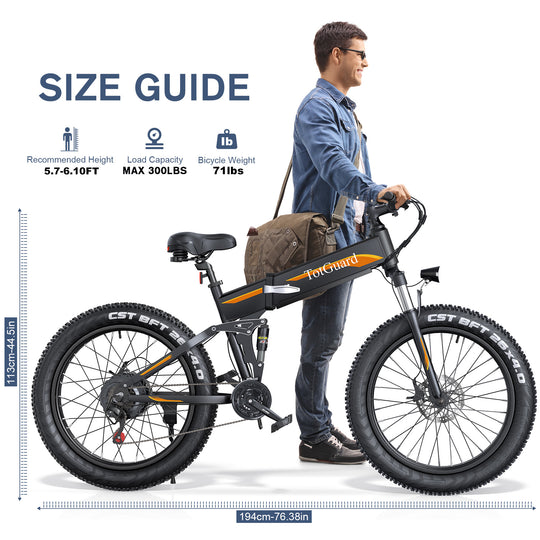 Wooken T-268 All Terrain Folding Fat Tire Electric Bike Wooken