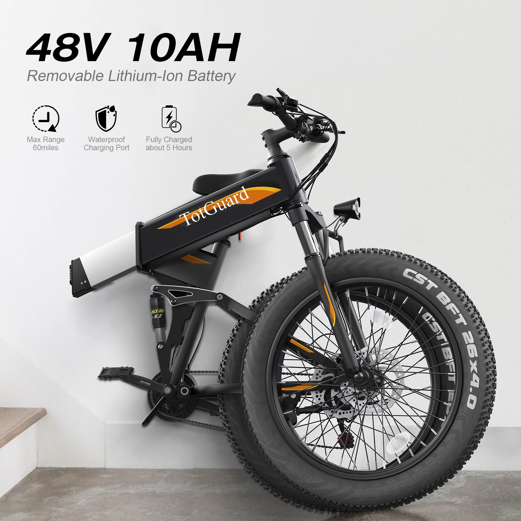 Wooken T-268 All Terrain Folding Fat Tire Electric Bike Wooken