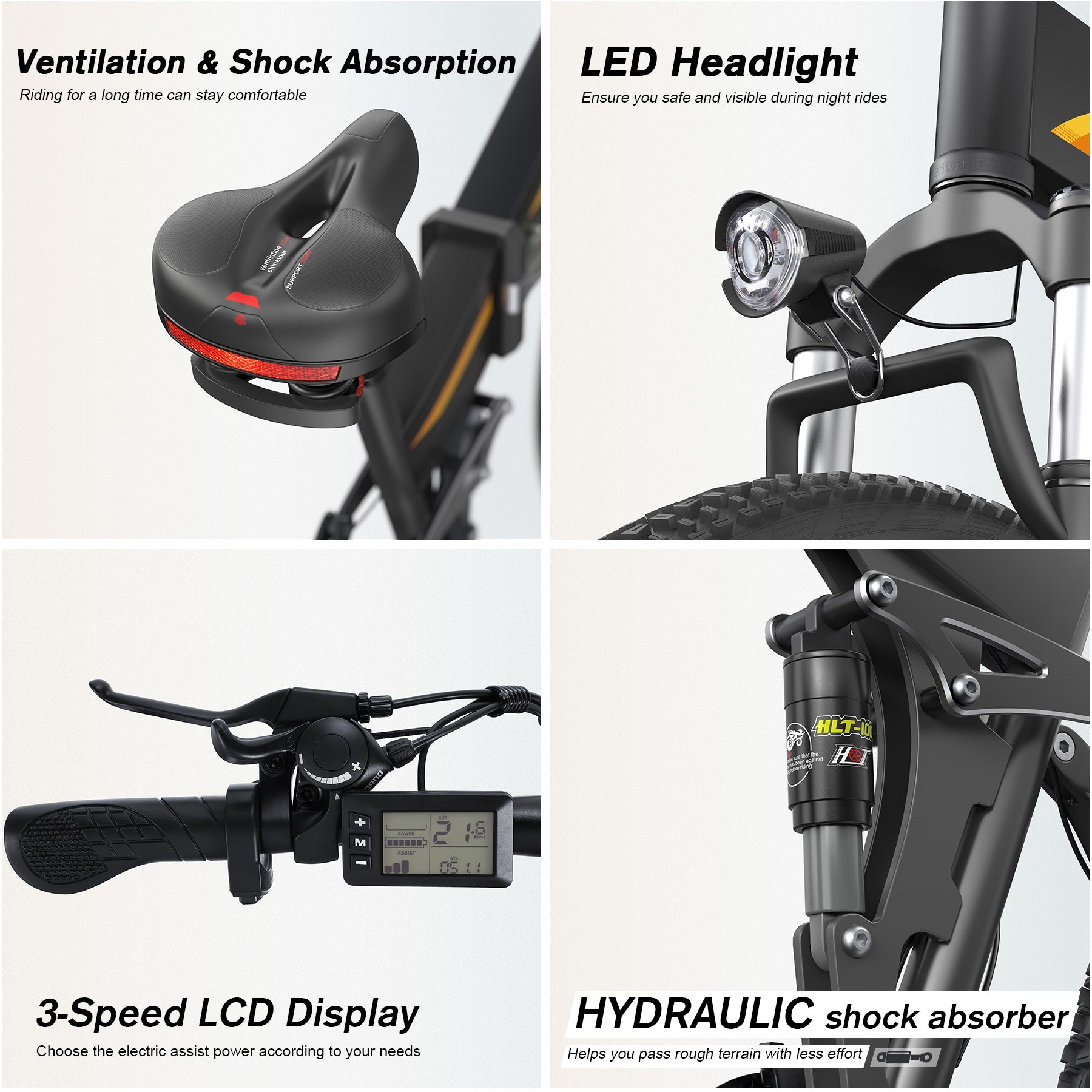 Wooken T-268 All Terrain Folding Fat Tire Electric Bike Wooken