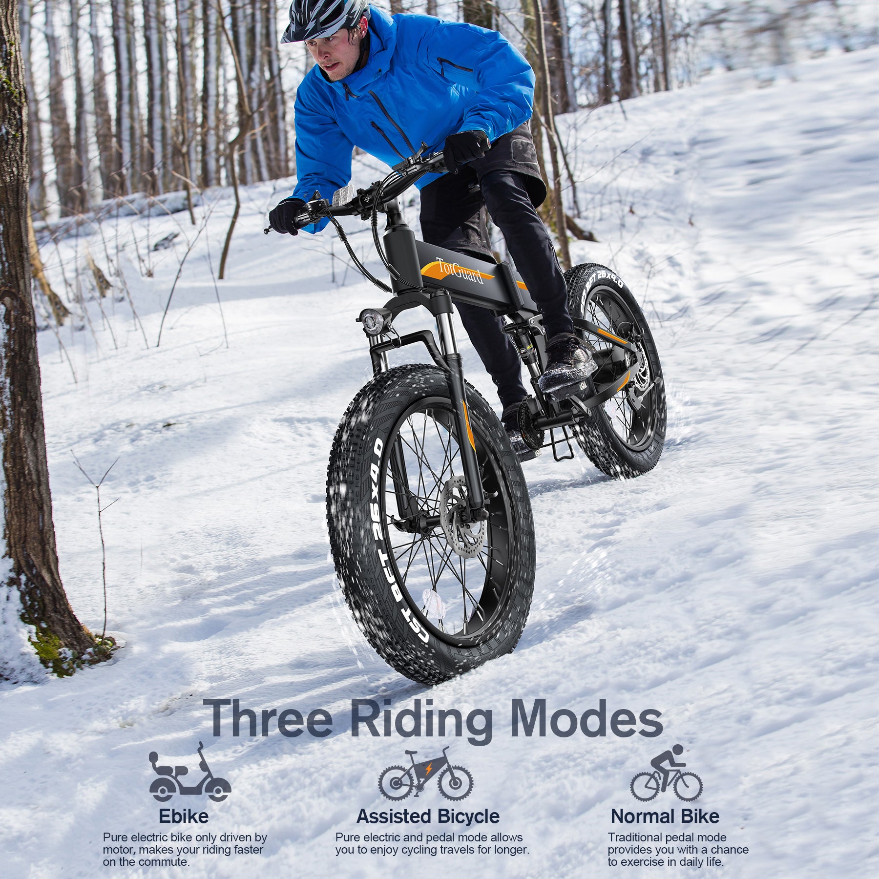 Wooken T-268 All Terrain Folding Fat Tire Electric Bike Wooken