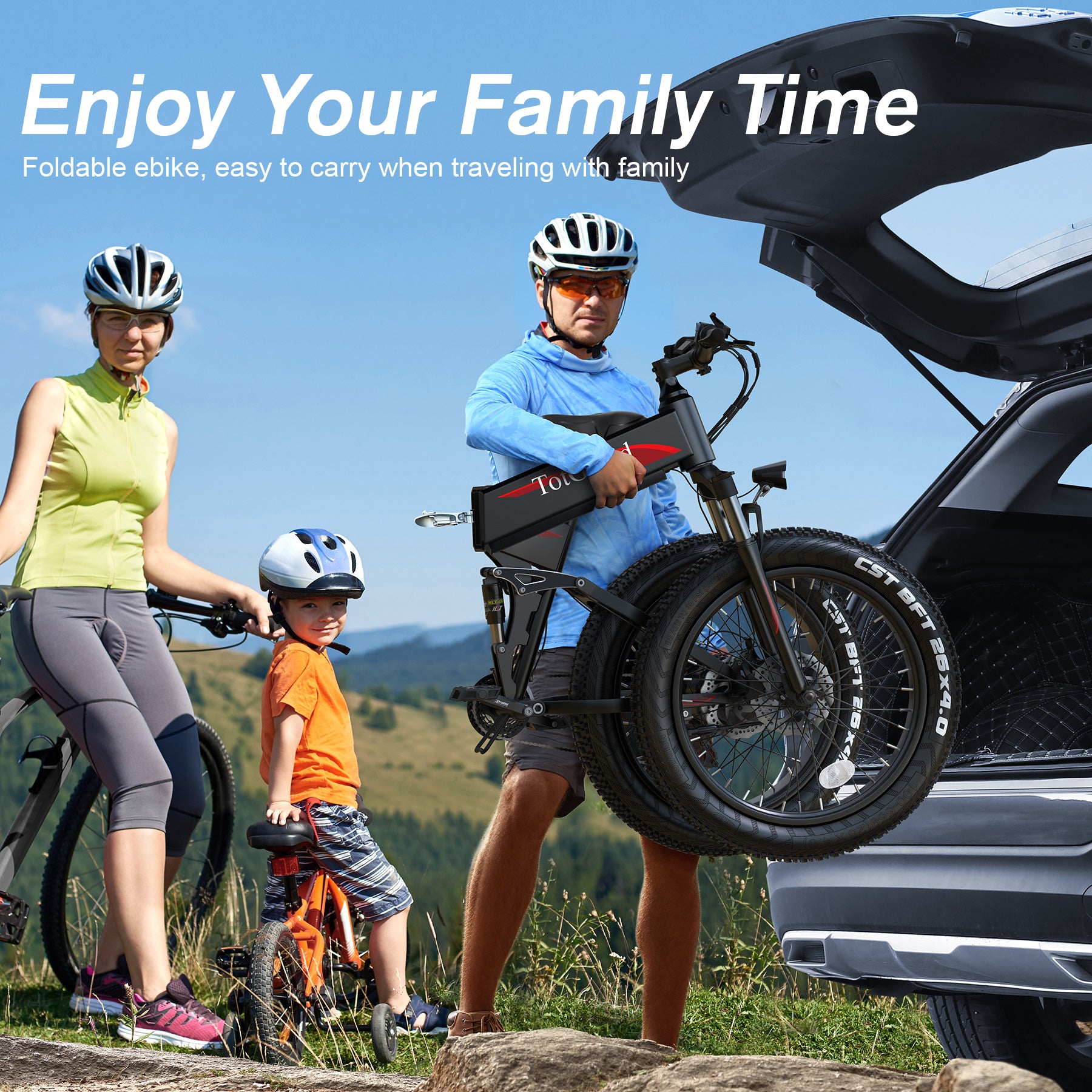 Wooken T-268 All Terrain Folding Fat Tire Electric Bike Wooken