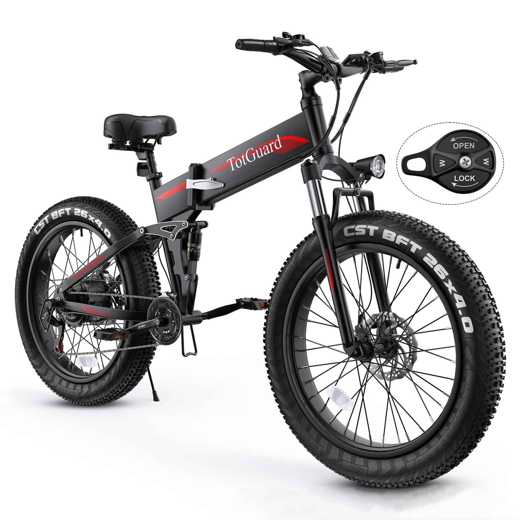 Wooken T-268 All Terrain Folding Fat Tire Electric Bike Wooken