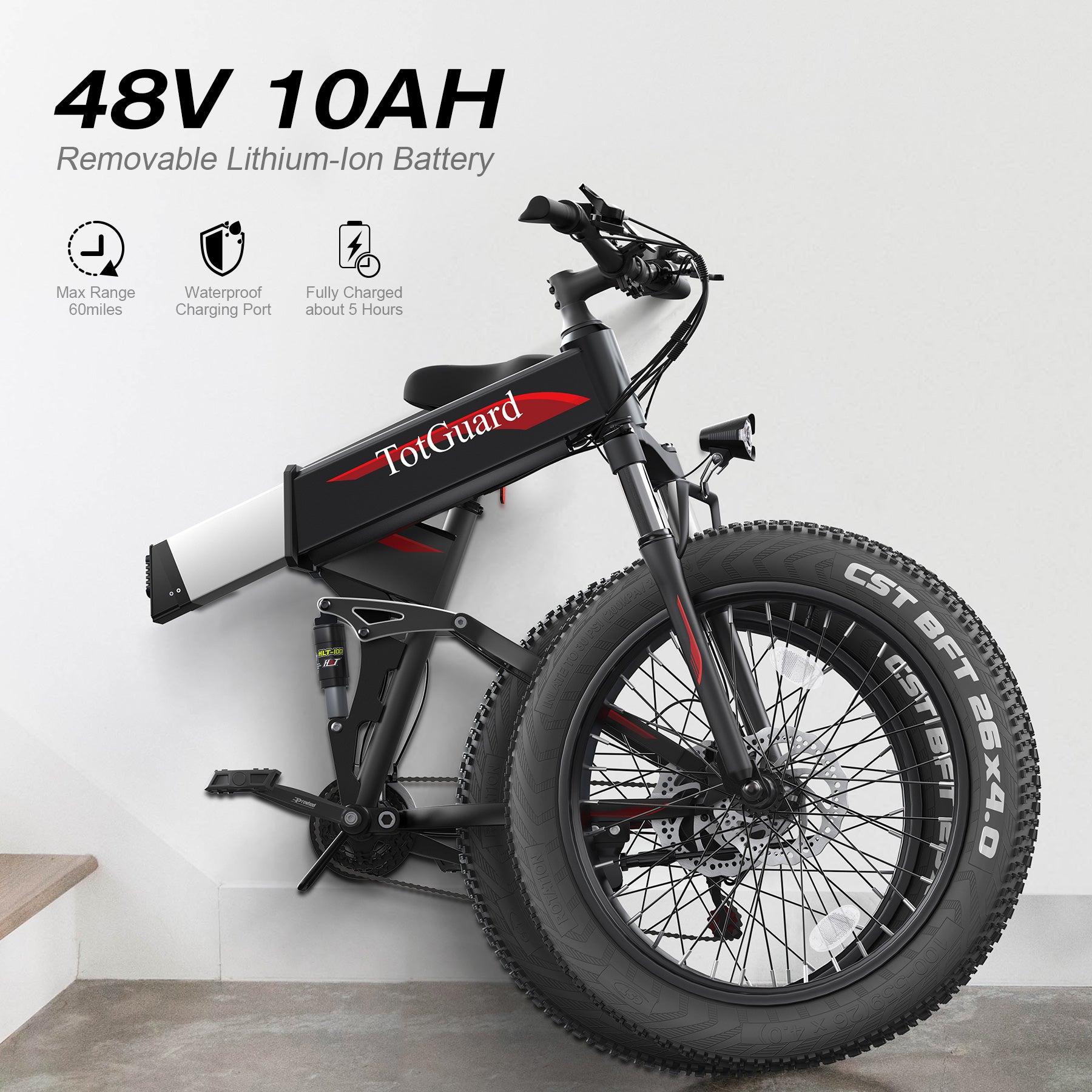 Wooken T-268 All Terrain Folding Fat Tire Electric Bike Wooken