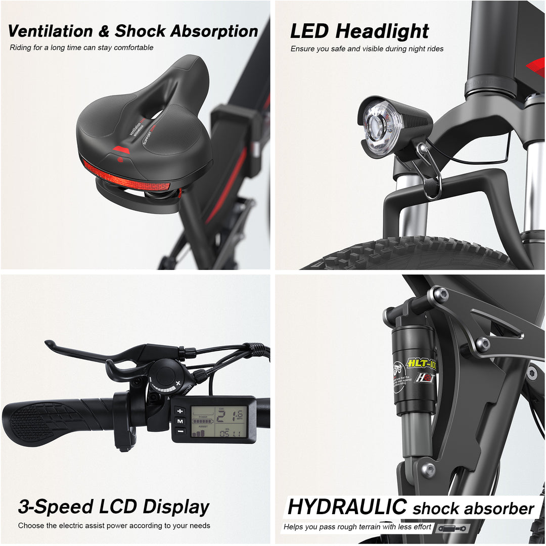 Wooken T-268 All Terrain Folding Fat Tire Electric Bike Wooken