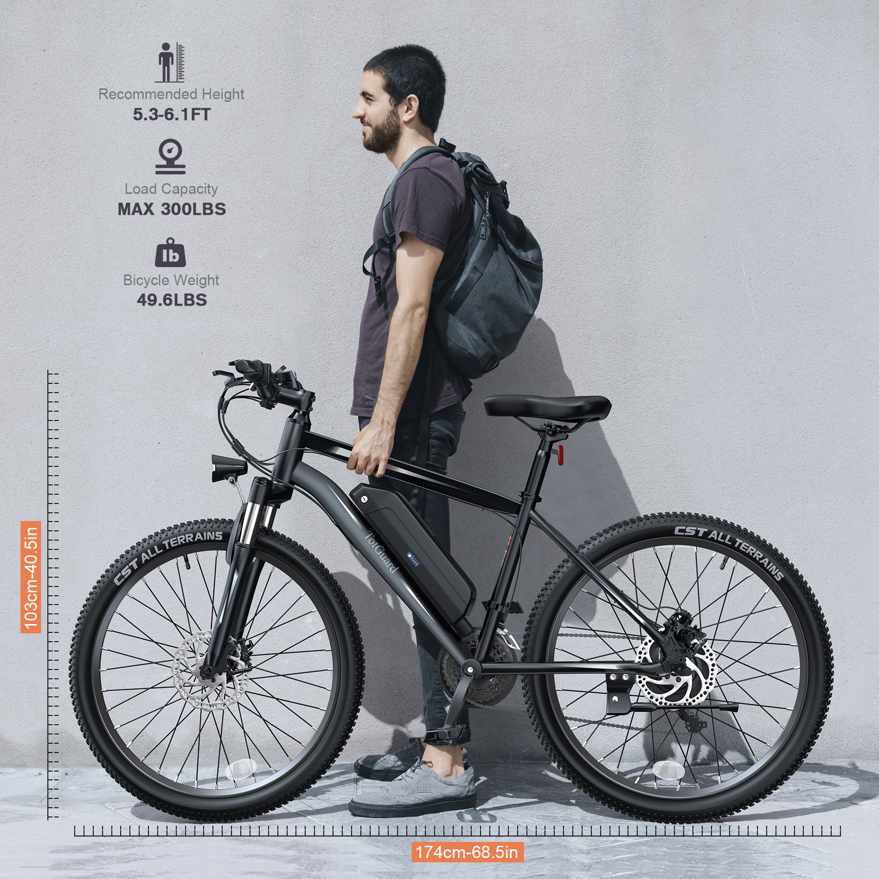 Wooken T-276 Adult Adventure Electric Mountain Bike Wooken