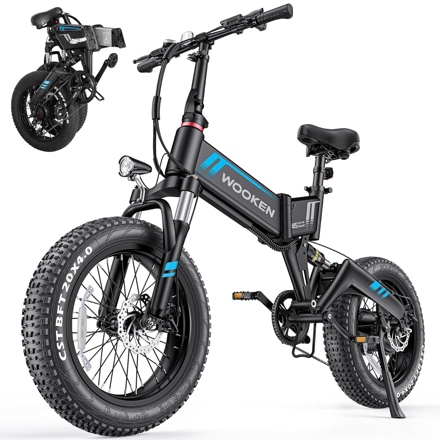 Wooken W-206 Full Suspension Folding Fat Tire Electric Bike Wooken