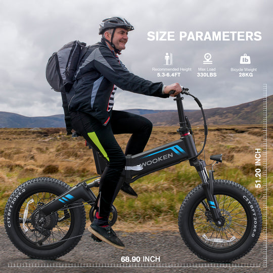 Wooken W-206 Full Suspension Folding Fat Tire Electric Bike Wooken