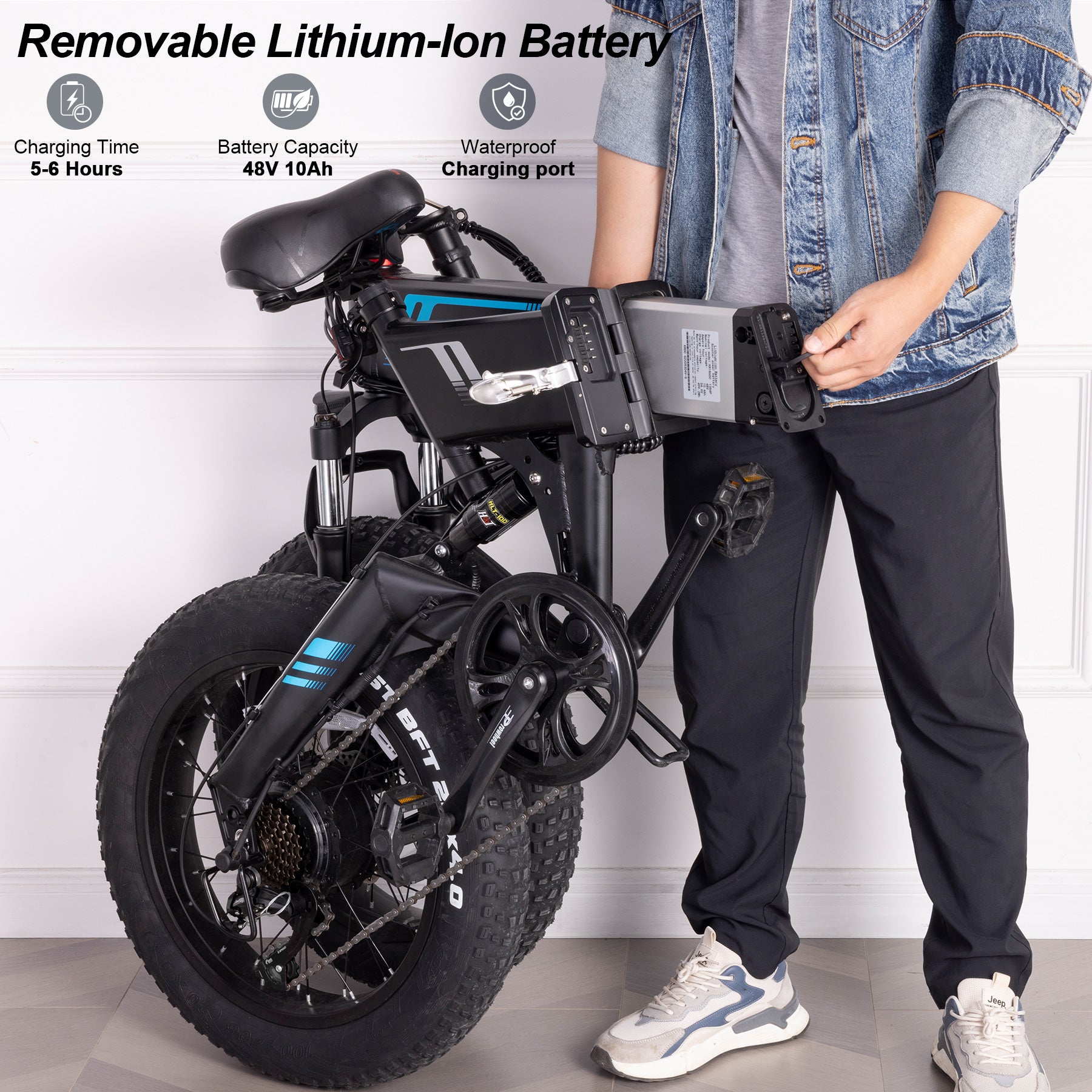 Wooken W-206 Full Suspension Folding Fat Tire Electric Bike Wooken