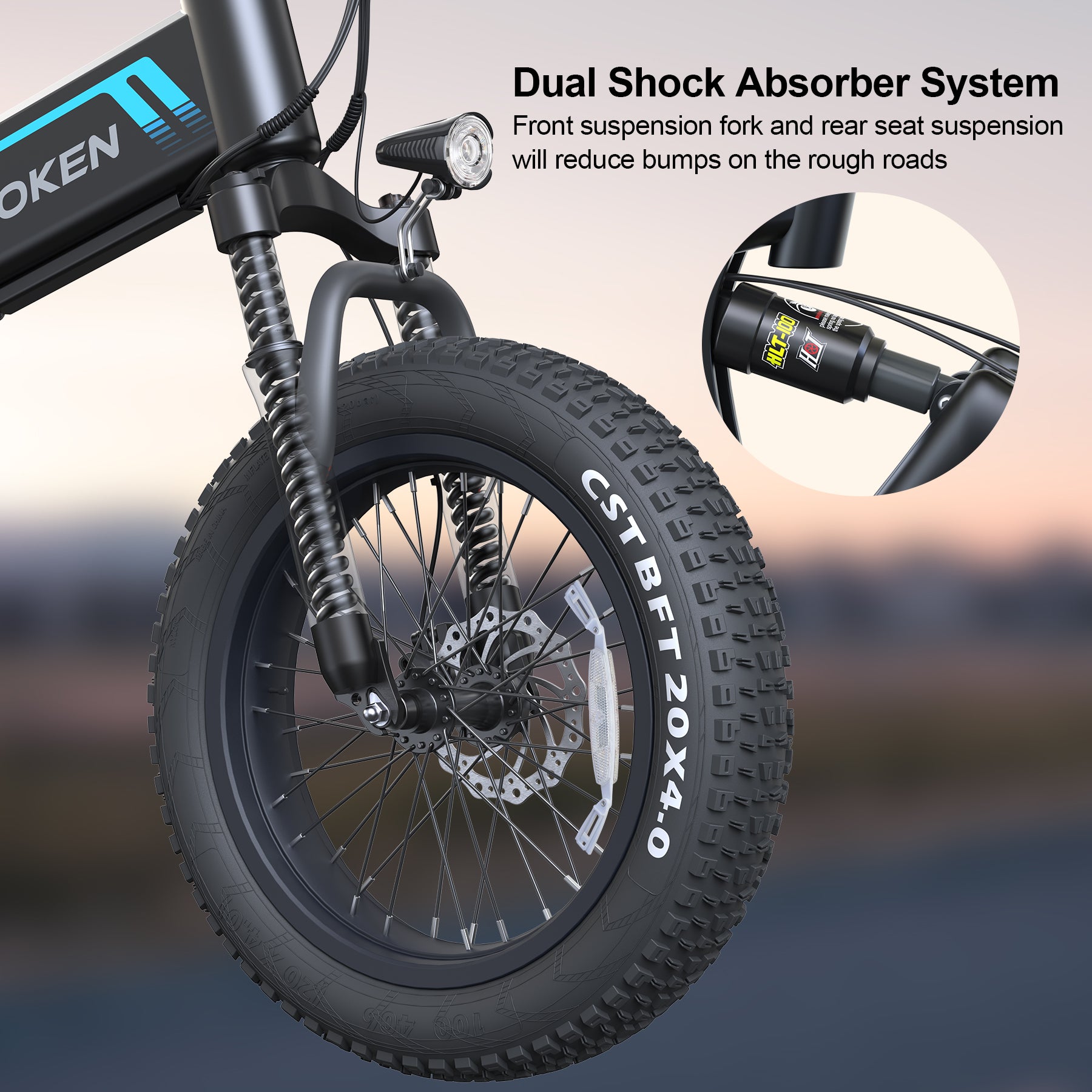 Wooken W-206 Full Suspension Folding Fat Tire Electric Bike