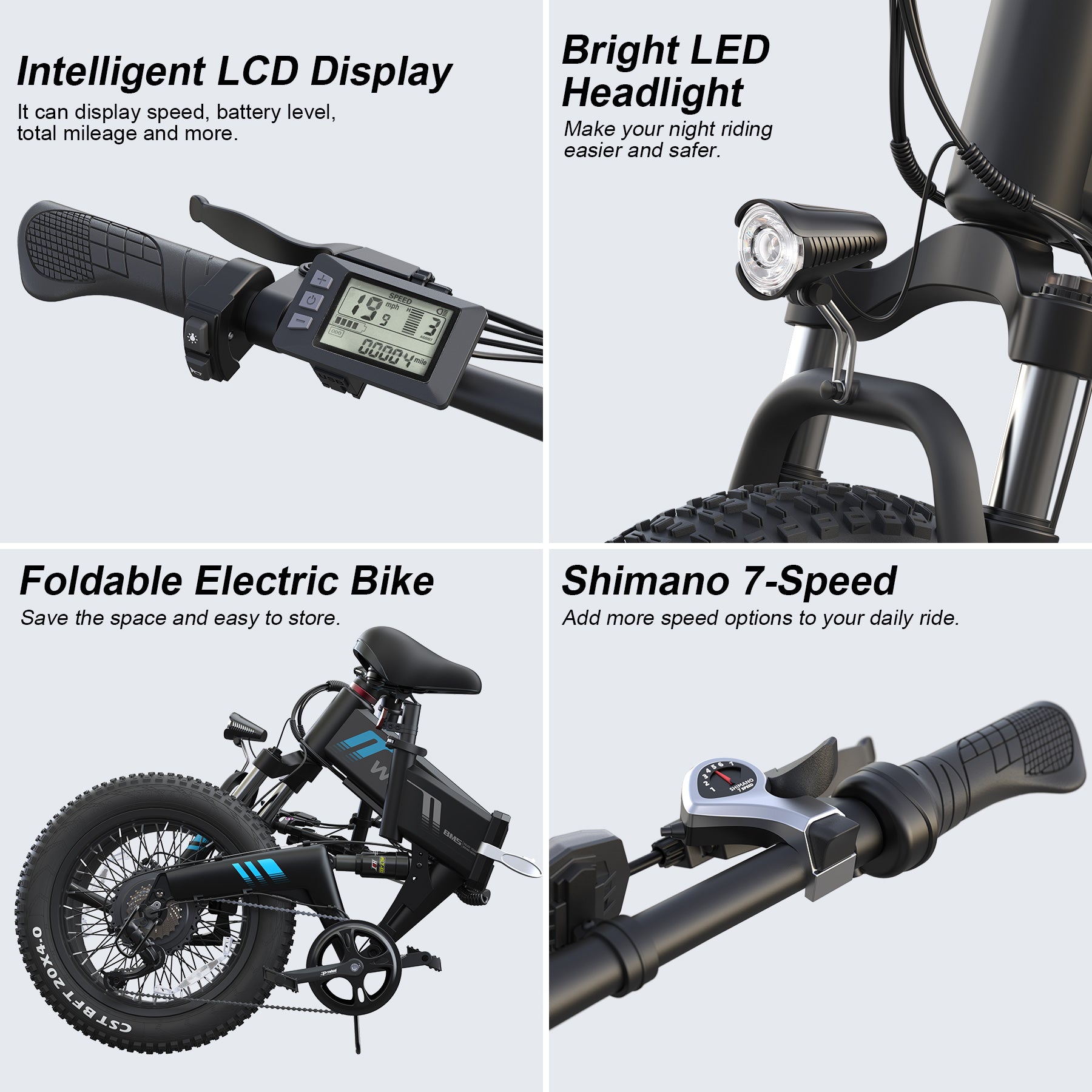 Wooken W-206 Full Suspension Folding Fat Tire Electric Bike Wooken