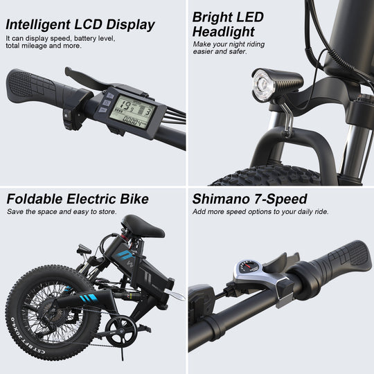 Wooken W-206 Full Suspension Folding Fat Tire Electric Bike Wooken