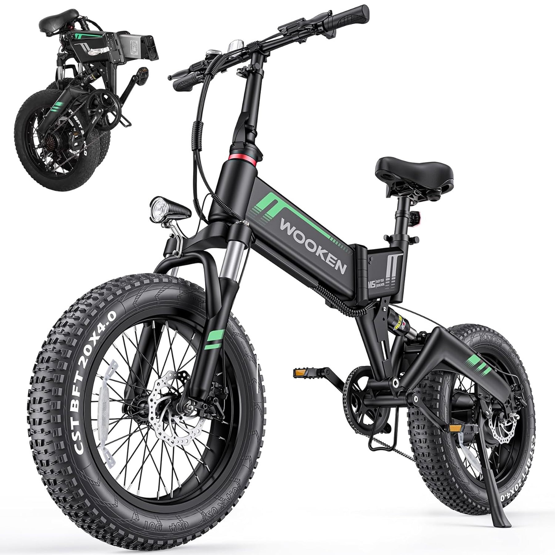 Wooken W-206 Full Suspension Folding Fat Tire Electric Bike Wooken