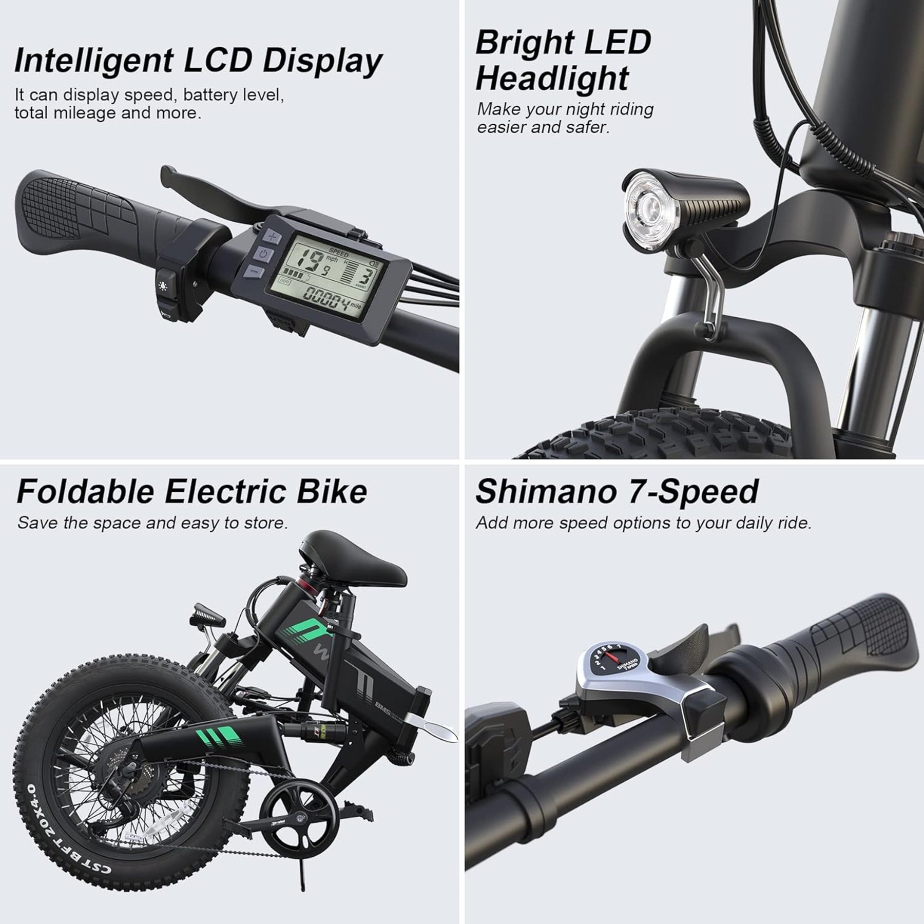 Wooken W-206 Full Suspension Folding Fat Tire Electric Bike Wooken
