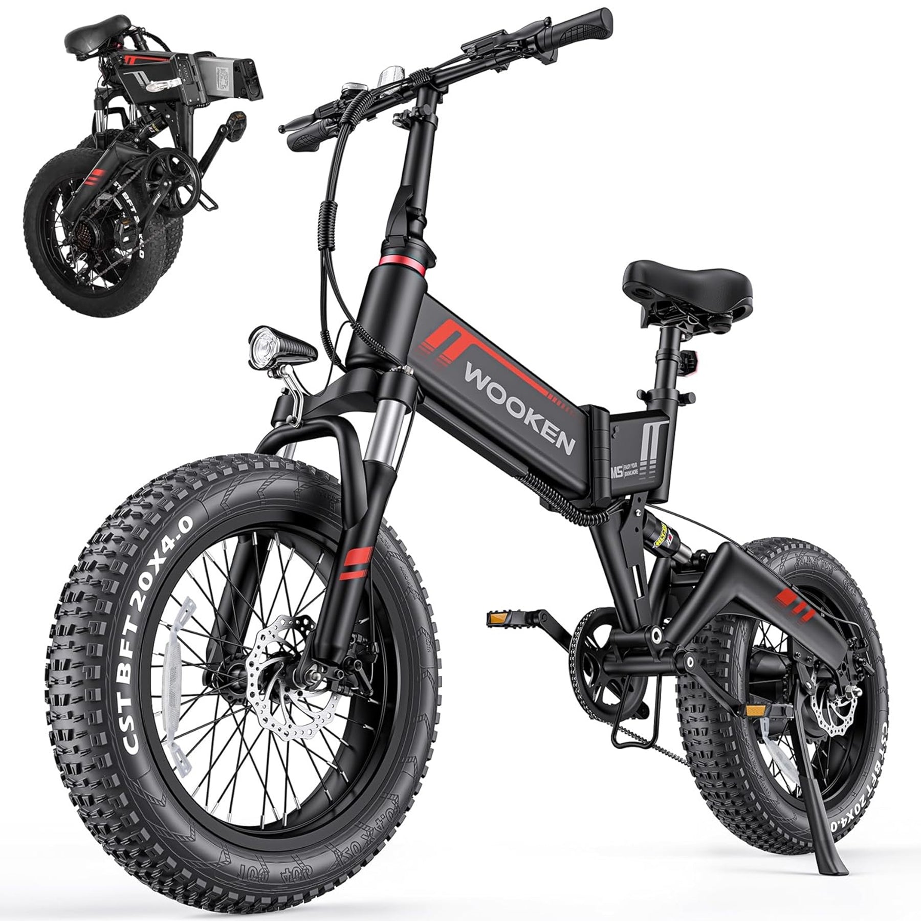Wooken W-206 Full Suspension Folding Fat Tire Electric Bike Wooken