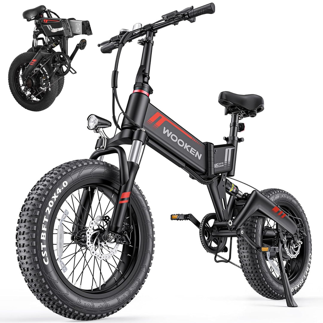 Wooken W-206 Full Suspension Folding Fat Tire Electric Bike Wooken