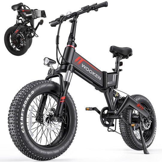 Wooken W-206 Full Suspension Folding Fat Tire Electric Bike Wooken