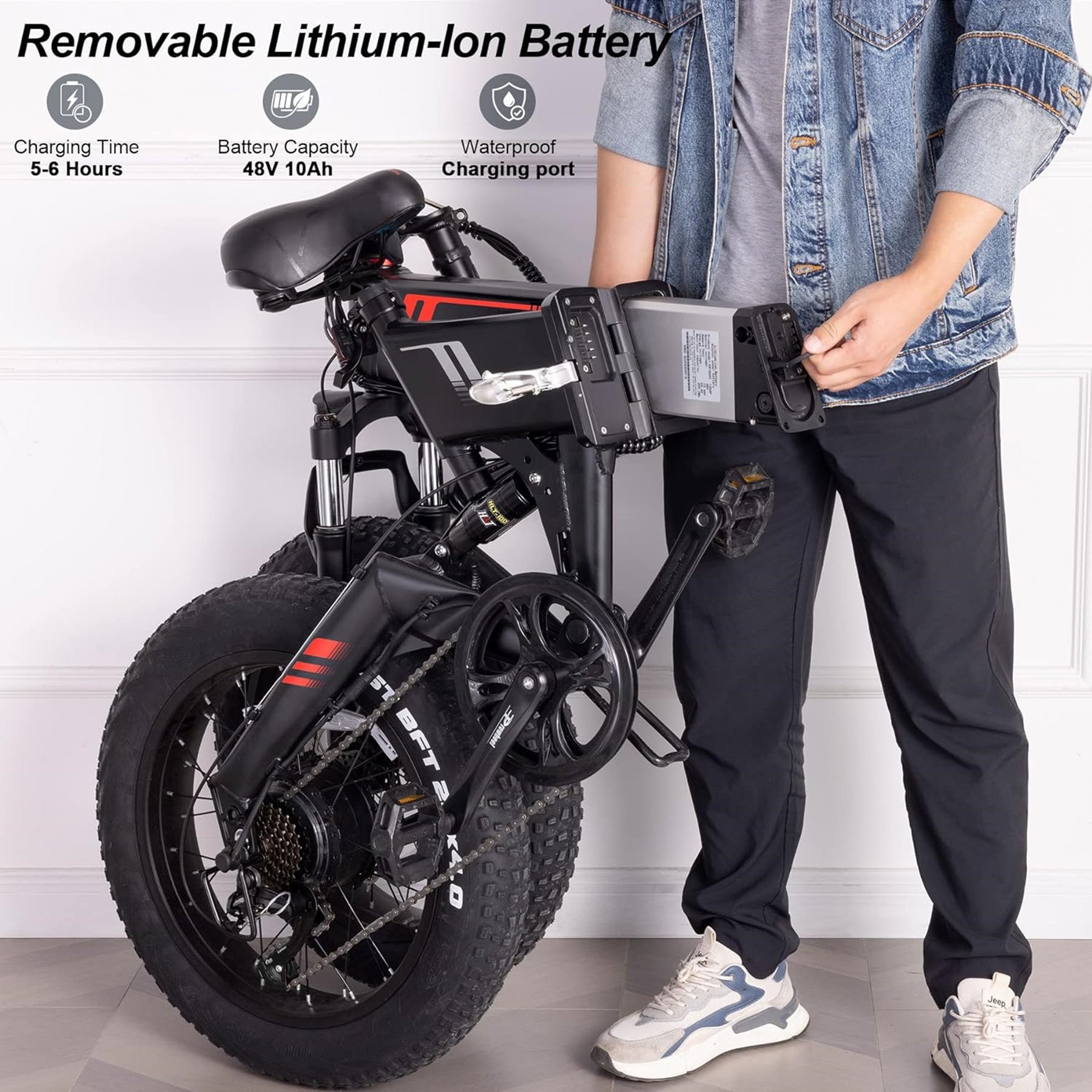 Wooken W-206 Full Suspension Folding Fat Tire Electric Bike Wooken