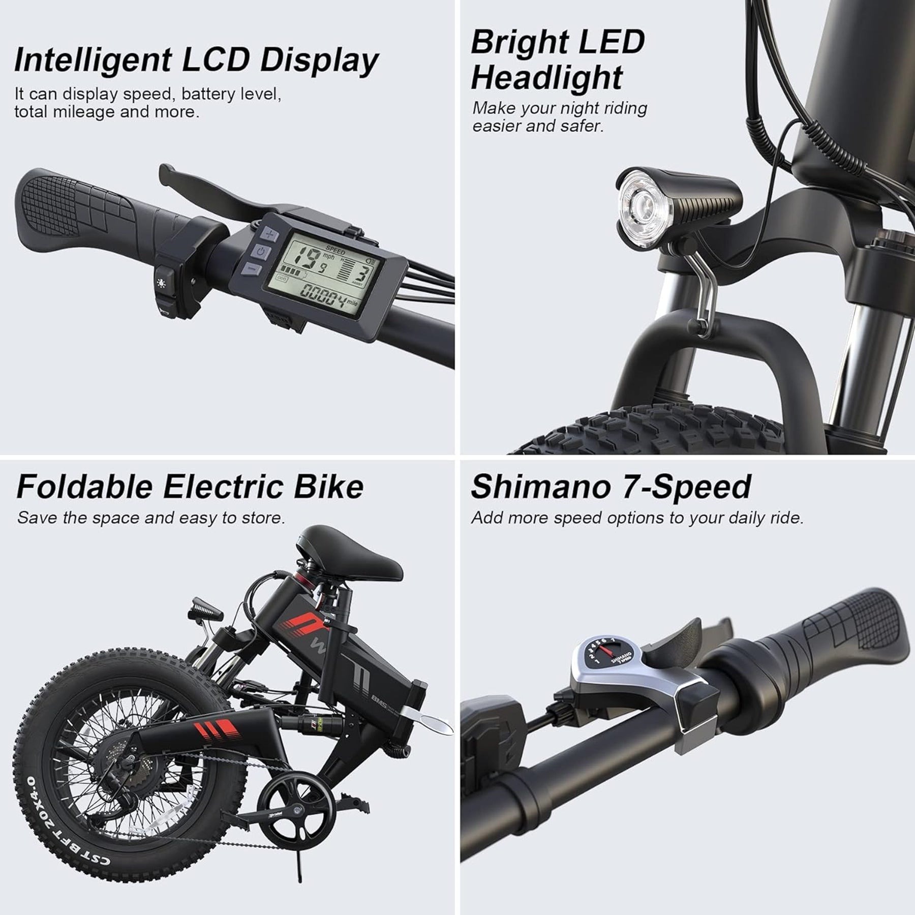 Wooken W-206 Full Suspension Folding Fat Tire Electric Bike Wooken