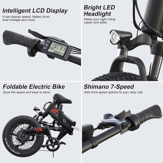Wooken W-206 Full Suspension Folding Fat Tire Electric Bike Wooken
