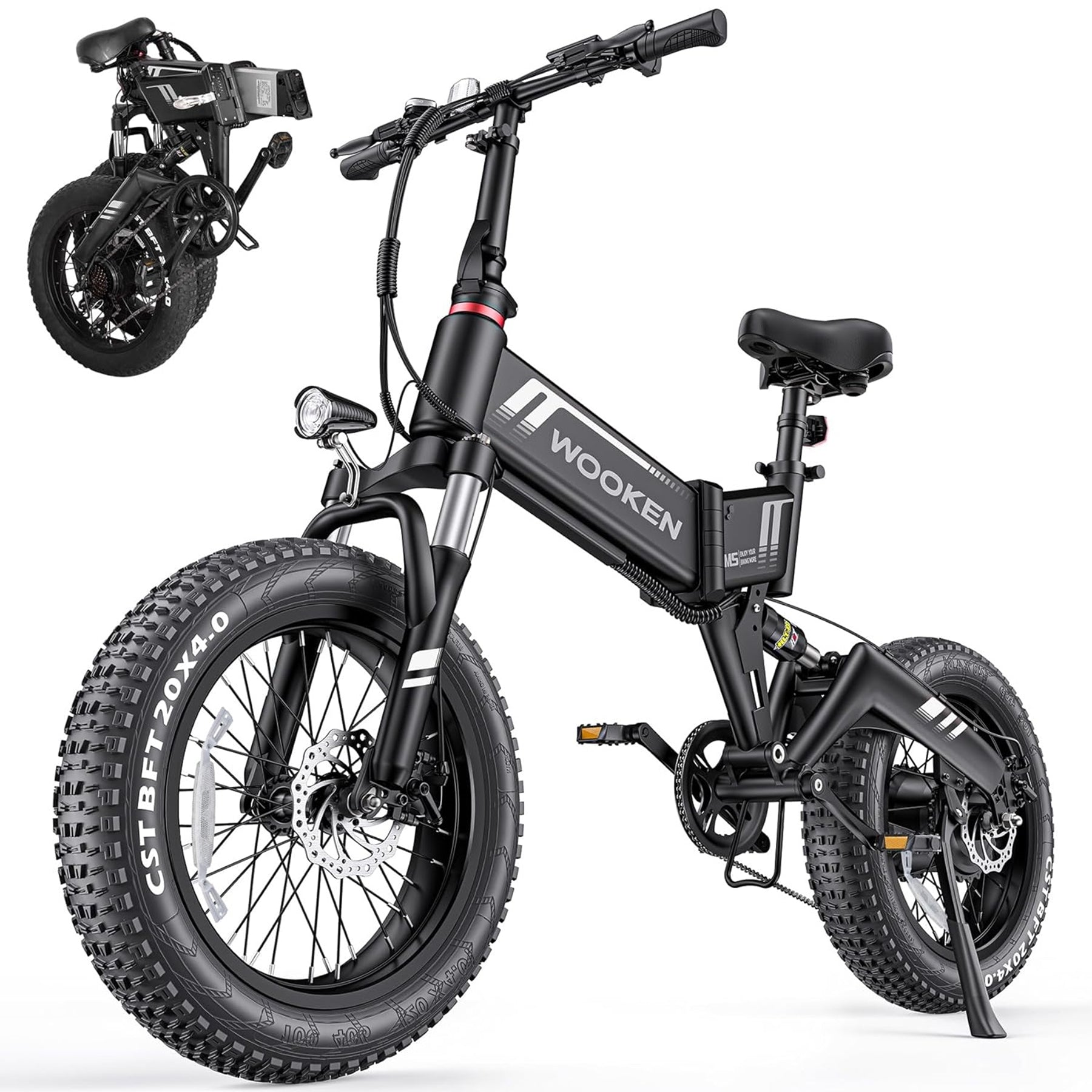Wooken W-206 Full Suspension Folding Fat Tire Electric Bike Wooken