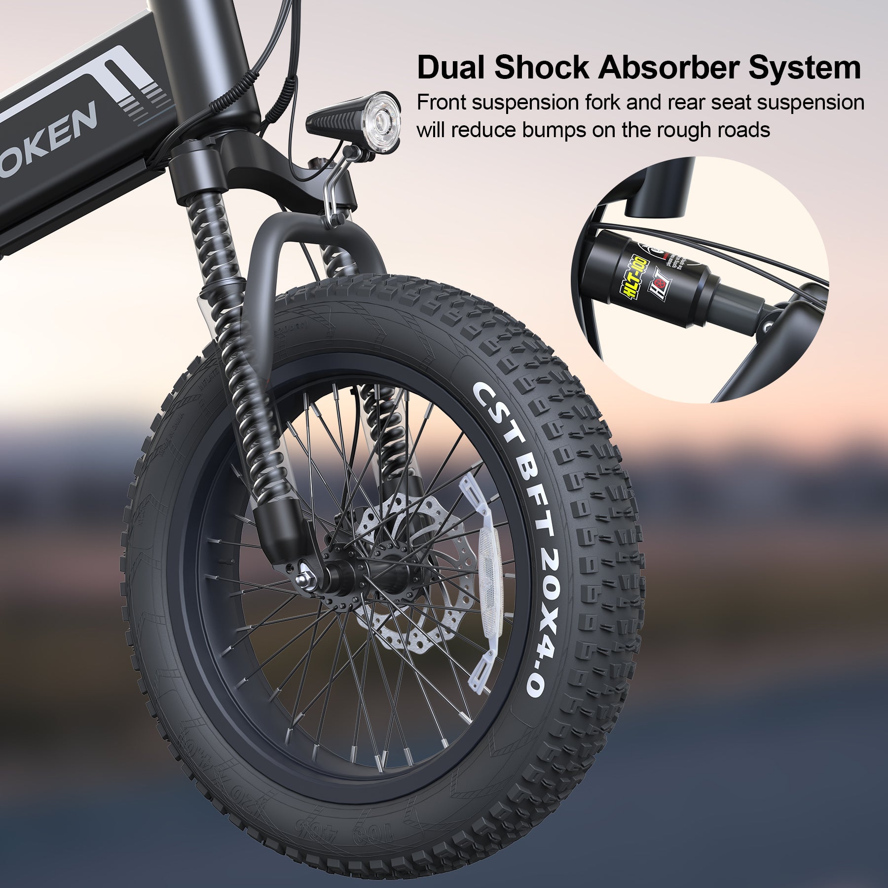 Wooken W-206 Full Suspension Folding Fat Tire Electric Bike Wooken