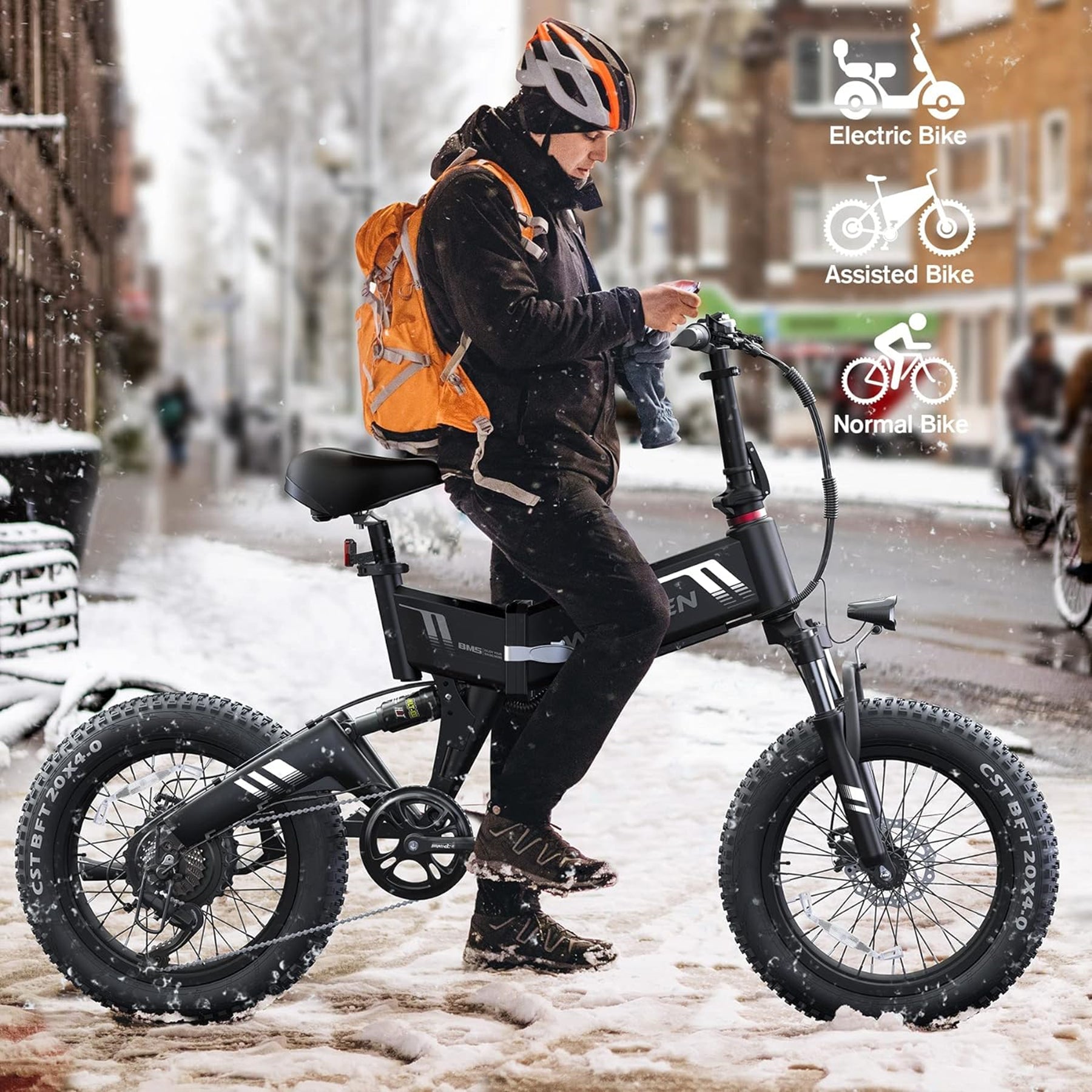 Wooken W-206 Full Suspension Folding Fat Tire Electric Bike Wooken