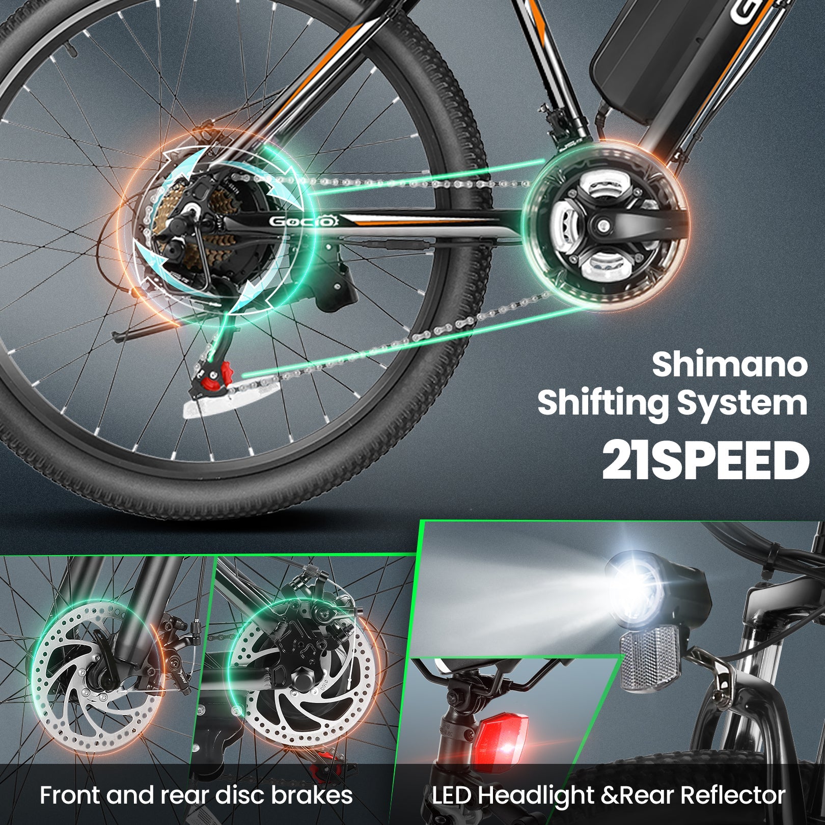 Gocio A-019 Off Road Electric Bike High-Step Mountain Electric Bike GOCIO