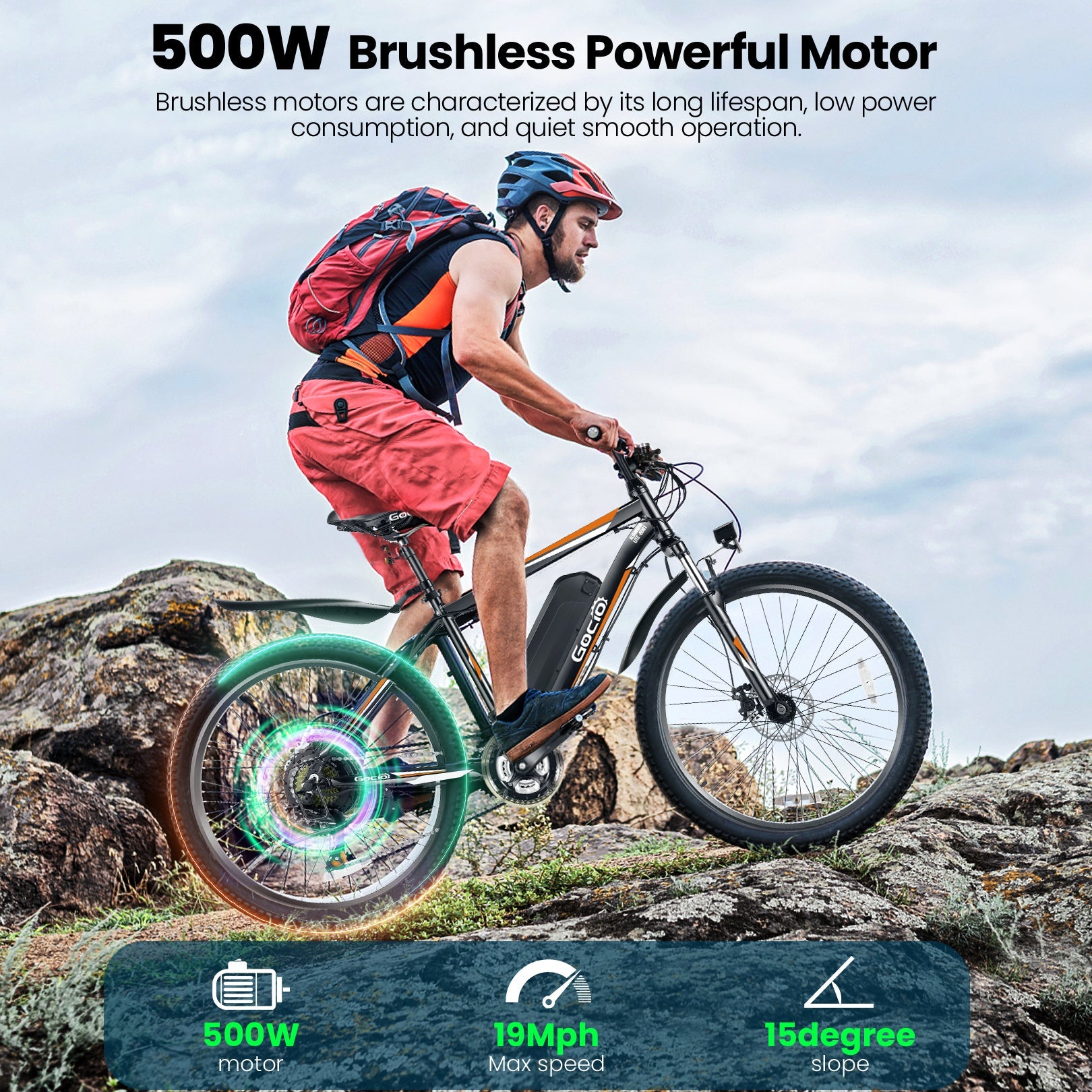 Gocio A-019 Off Road Electric Bike High-Step Mountain Electric Bike GOCIO