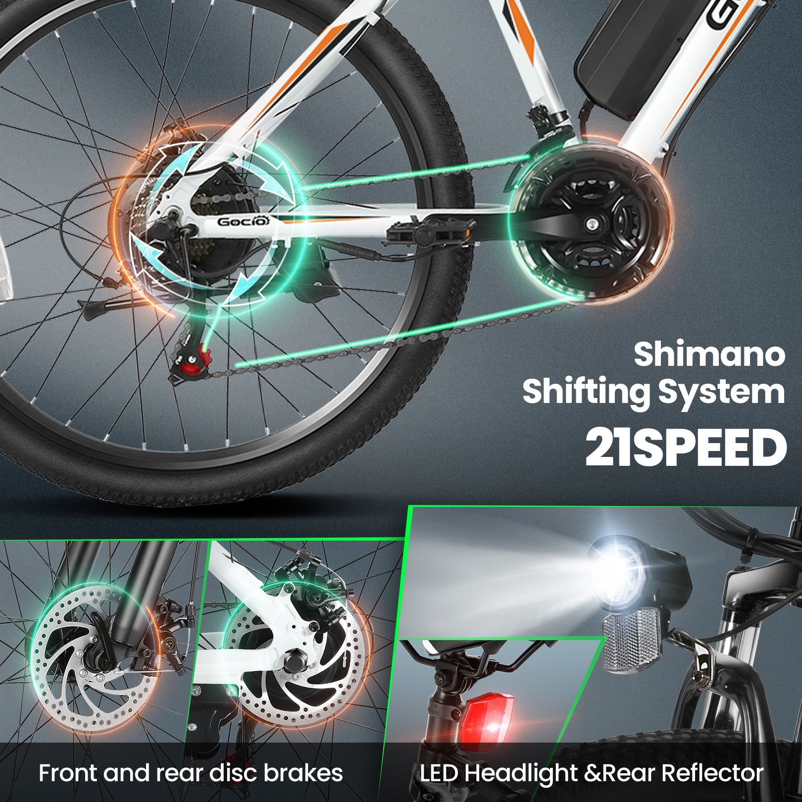 Gocio A-019 Off Road Electric Bike High-Step Mountain Electric Bike GOCIO