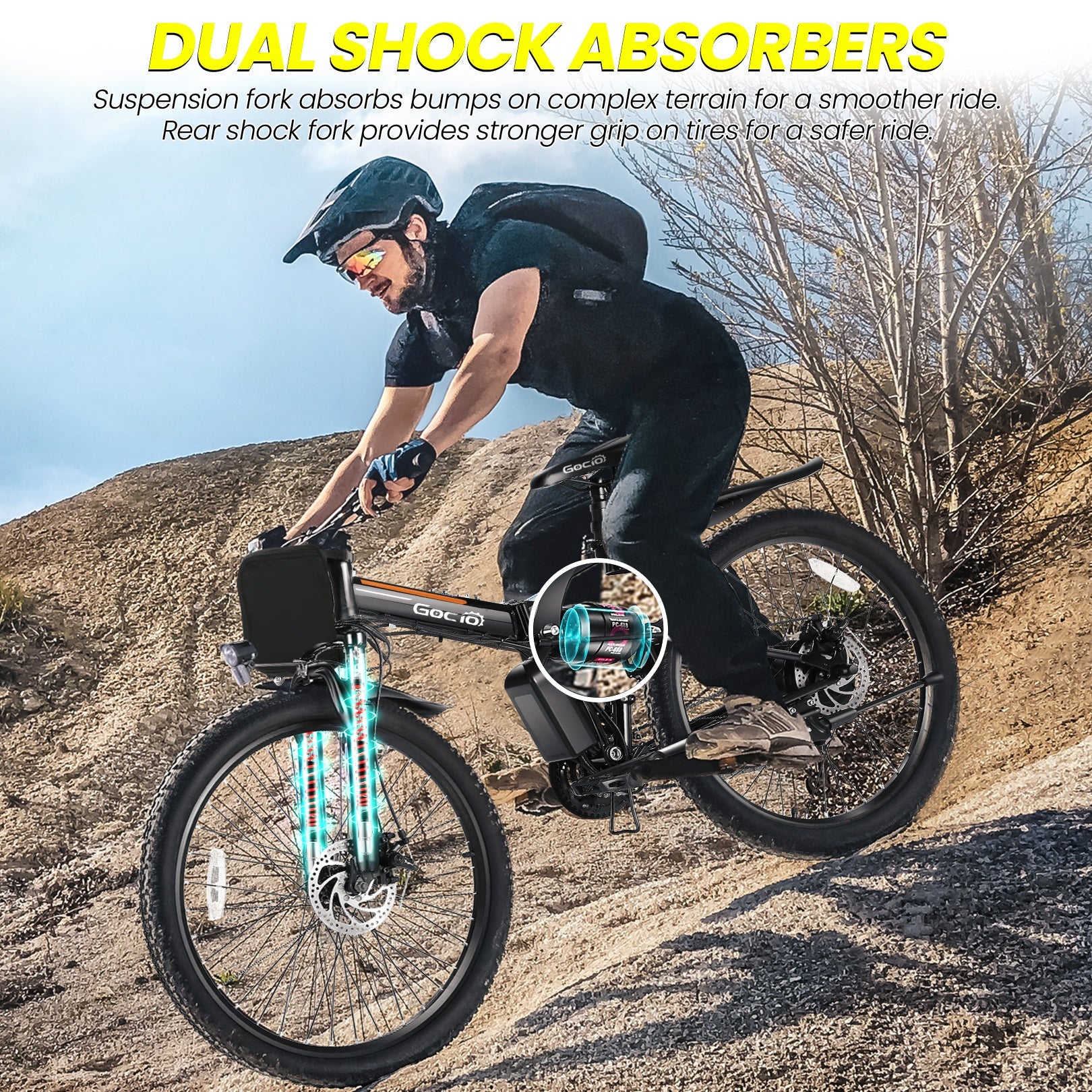 Gocio A-020 Full Suspension Electric Bike Folding Mountain Electric Bike GOCIO