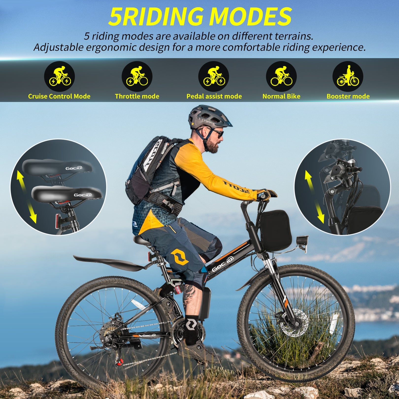 Gocio A-020 Full Suspension Electric Bike Folding Mountain Electric Bike GOCIO