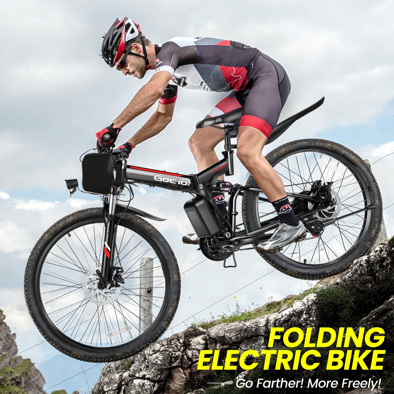 Gocio A-020 Full Suspension Electric Bike Folding Mountain Electric Bike GOCIO