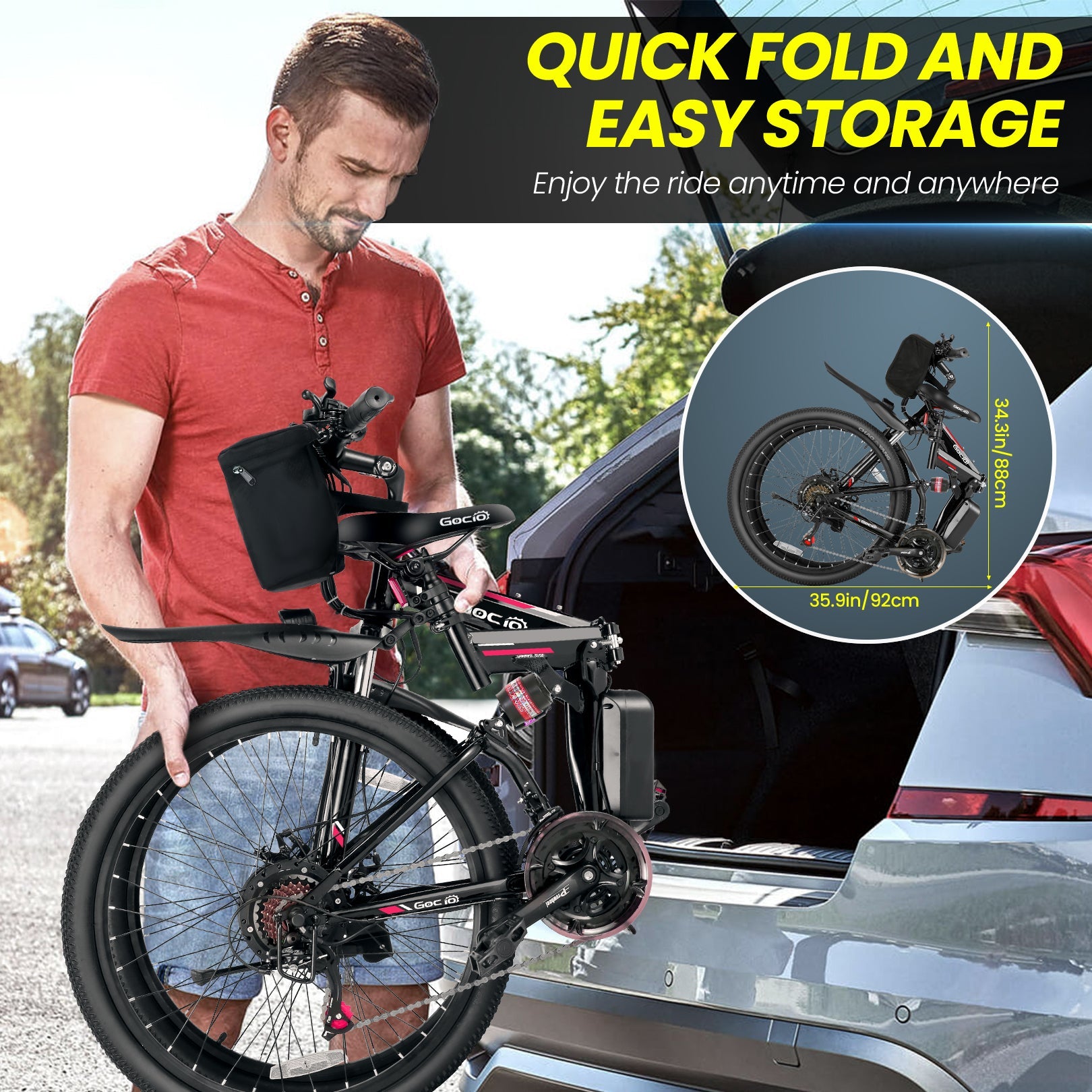 Gocio A-020 Full Suspension Electric Bike Folding Mountain Electric Bike GOCIO