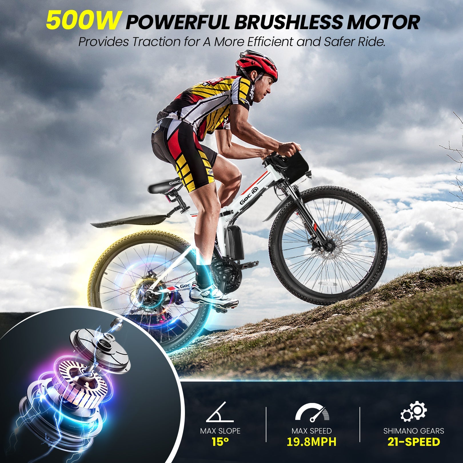 Gocio A-020 Full Suspension Electric Bike Folding Mountain Electric Bike GOCIO