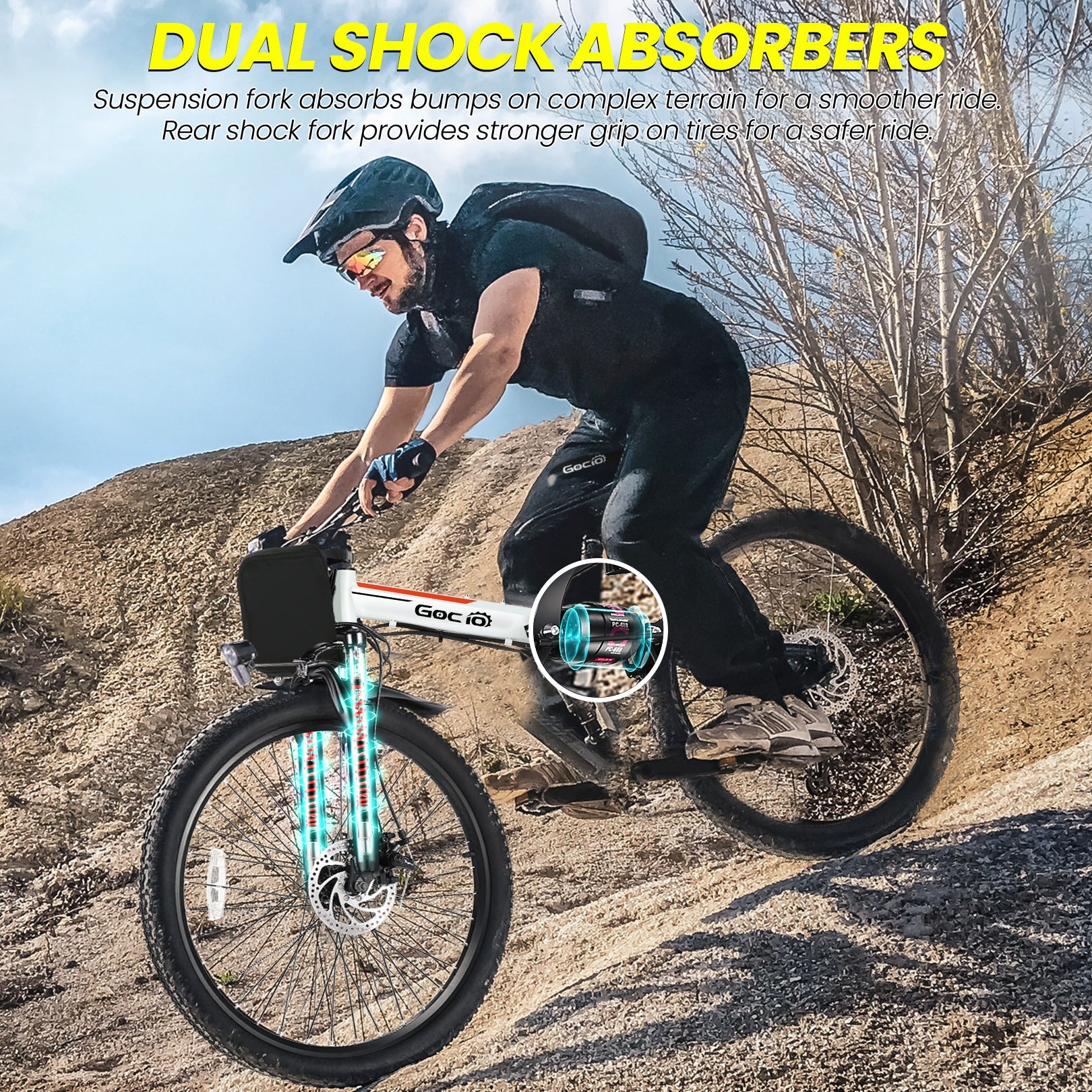 Gocio A-020 Full Suspension Electric Bike Folding Mountain Electric Bike GOCIO