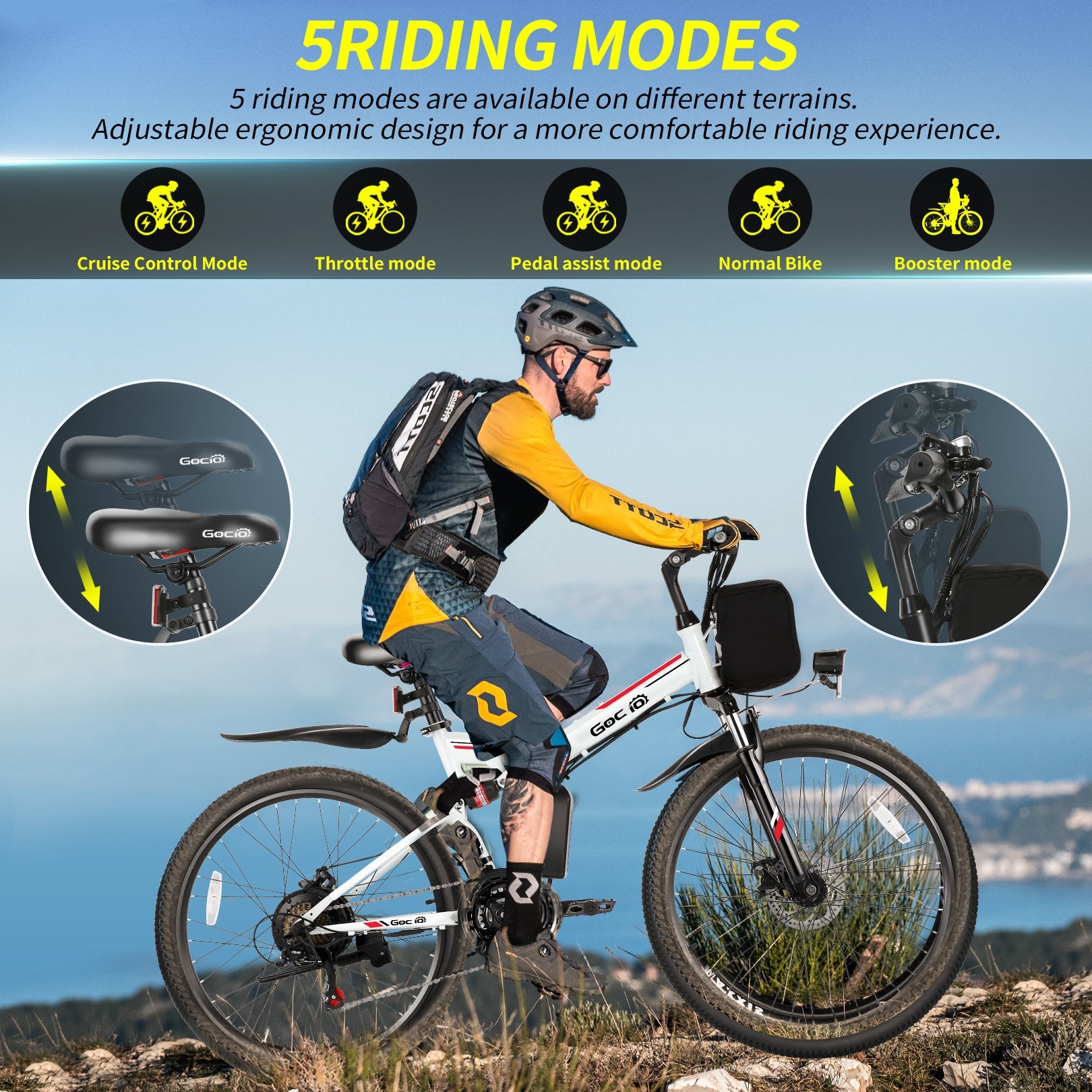 Gocio A-020 Full Suspension Electric Bike Folding Mountain Electric Bike GOCIO