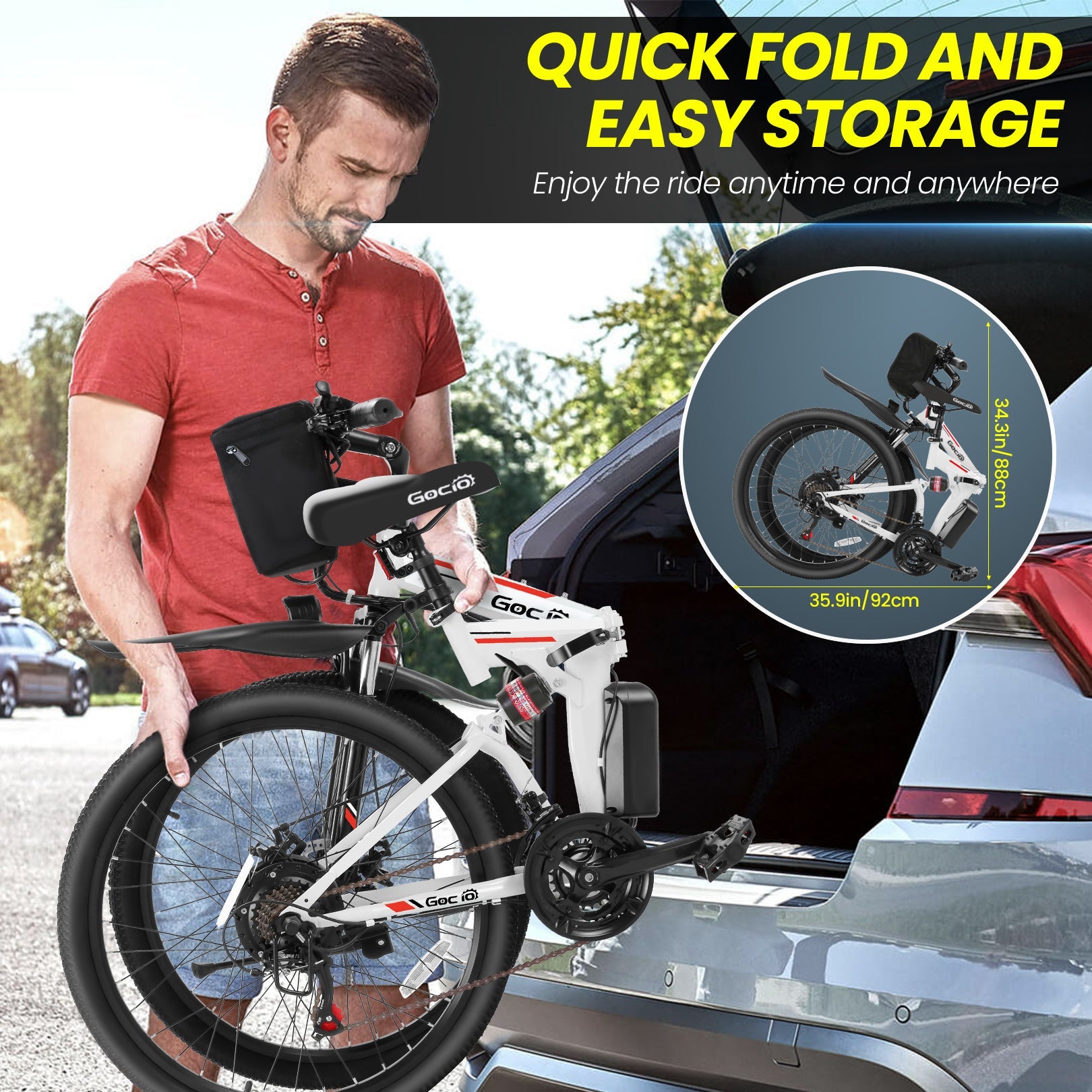 Gocio A-020 Full Suspension Electric Bike Folding Mountain Electric Bike GOCIO