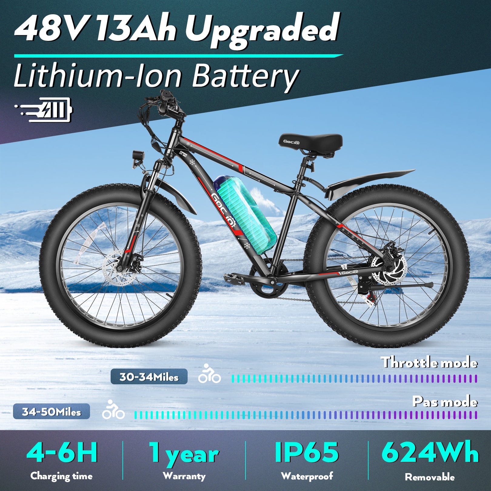 Wooken G-21 Mountain Electric Bike Fat Tire All Terrain Electric Bike Wooken
