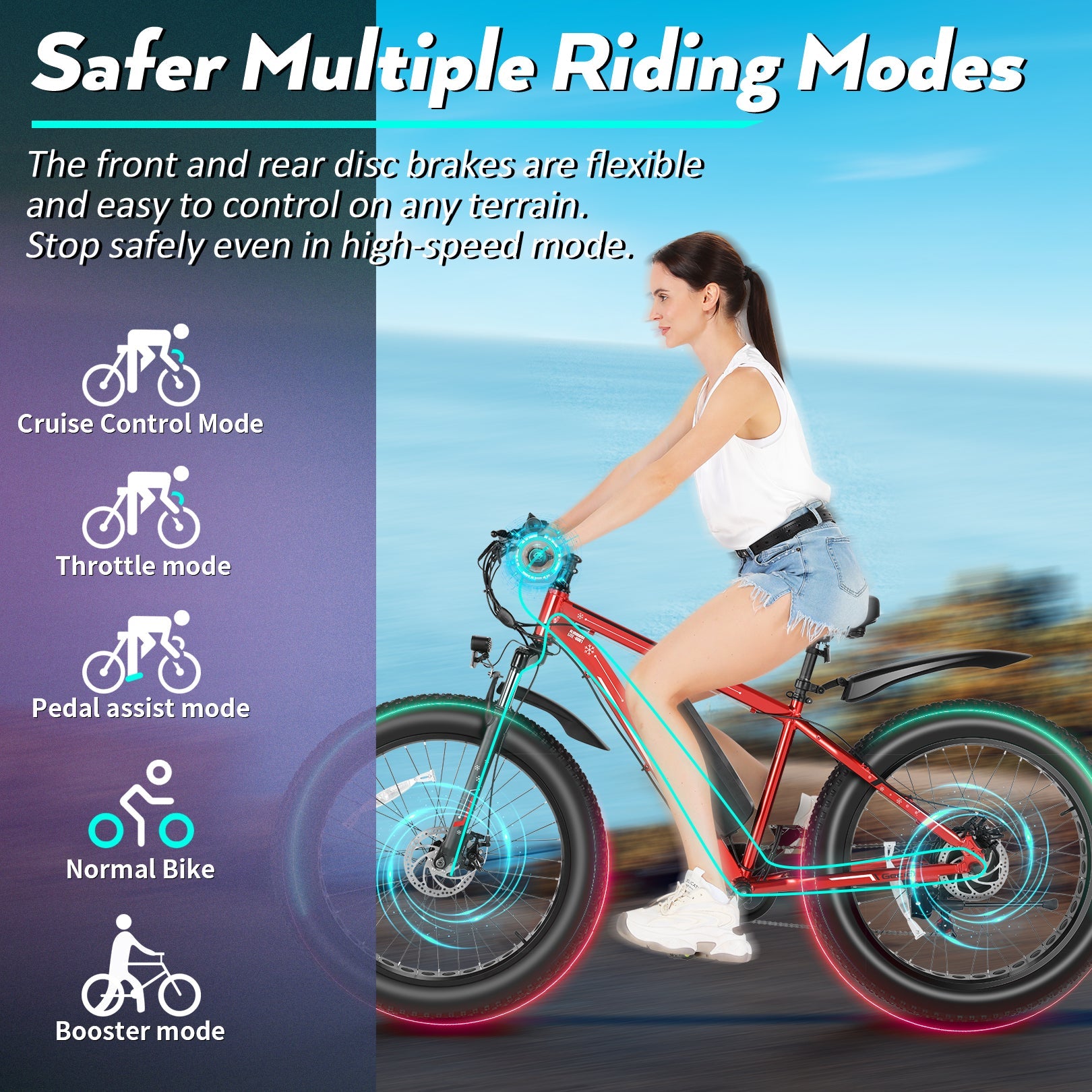 Wooken G-21 Mountain Electric Bike Fat Tire All Terrain Electric Bike Wooken